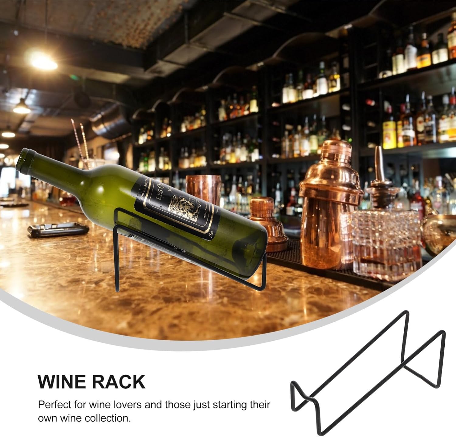 Homoyoyo 2pcs Metal Wine Rack for Kitchen and Home Use