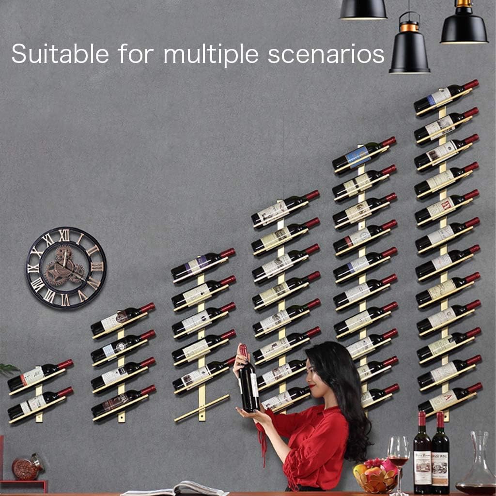 Wall-Mounted Wrought Iron Wine Rack with Stackable Design
