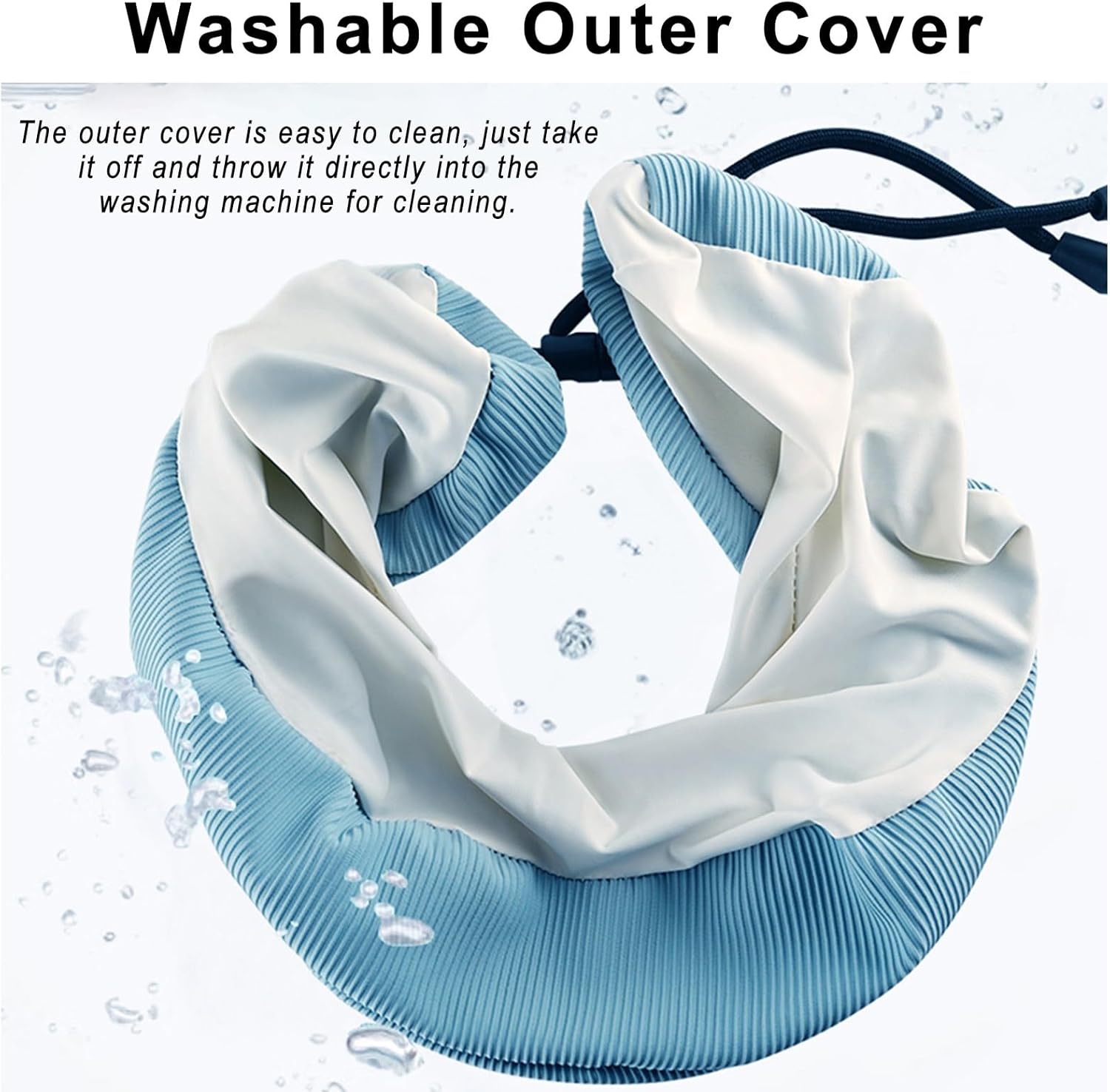 Neck Pillow with Shading Hood Breathable Fabric for Travel and Office