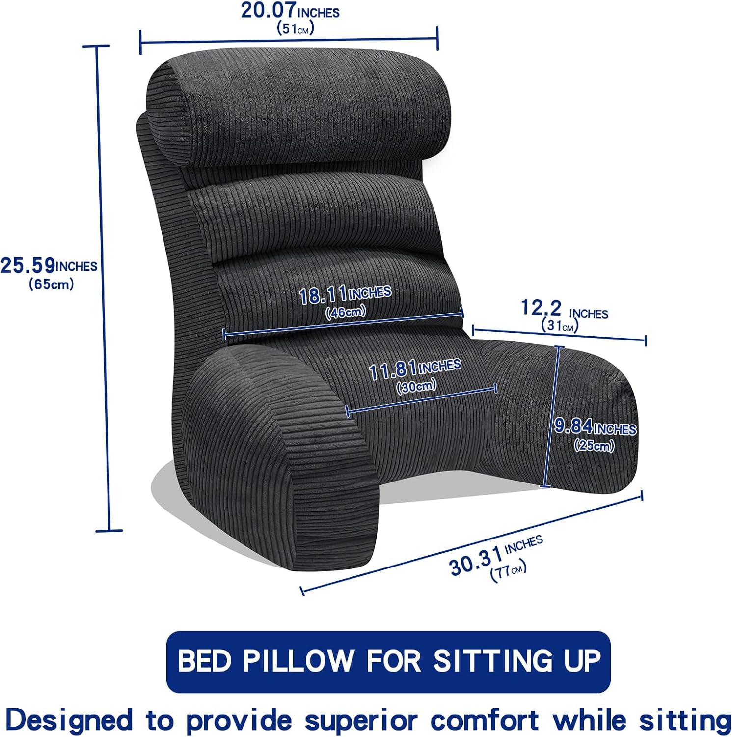 Tinuniyaa Extra Large Back Support Pillow for Bed Sitting Up