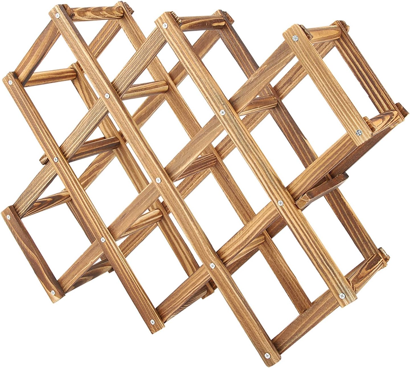 Foldable Wooden Wine Rack for 10 Bottles