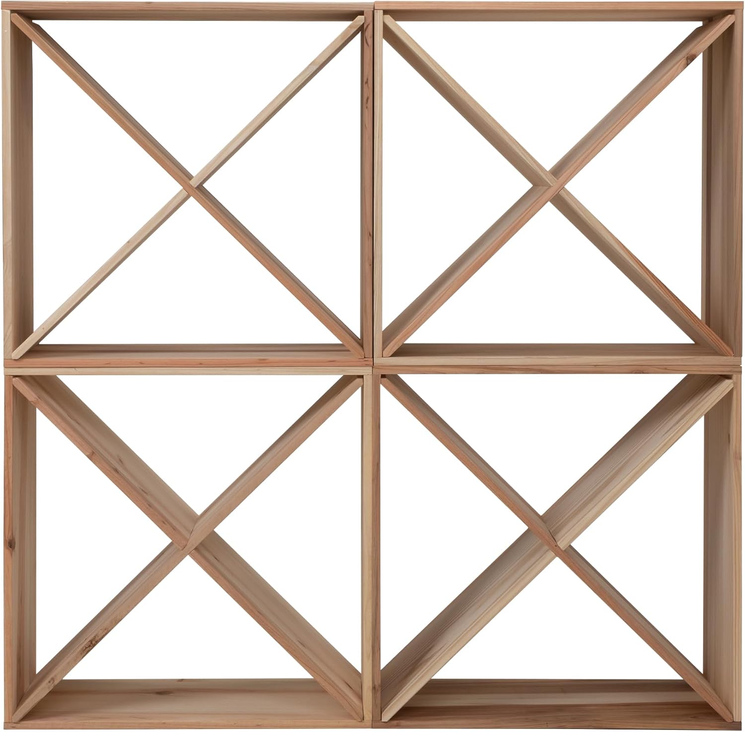 Set of 4 24 Bottle Wine Rack Solid Wood Cube Storage