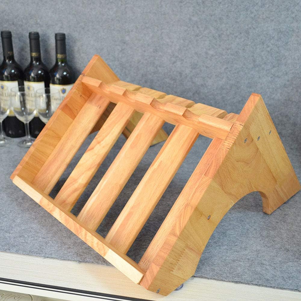 REMIGHTELY Bright Wooden 4-Bottle Freestanding Wine Rack