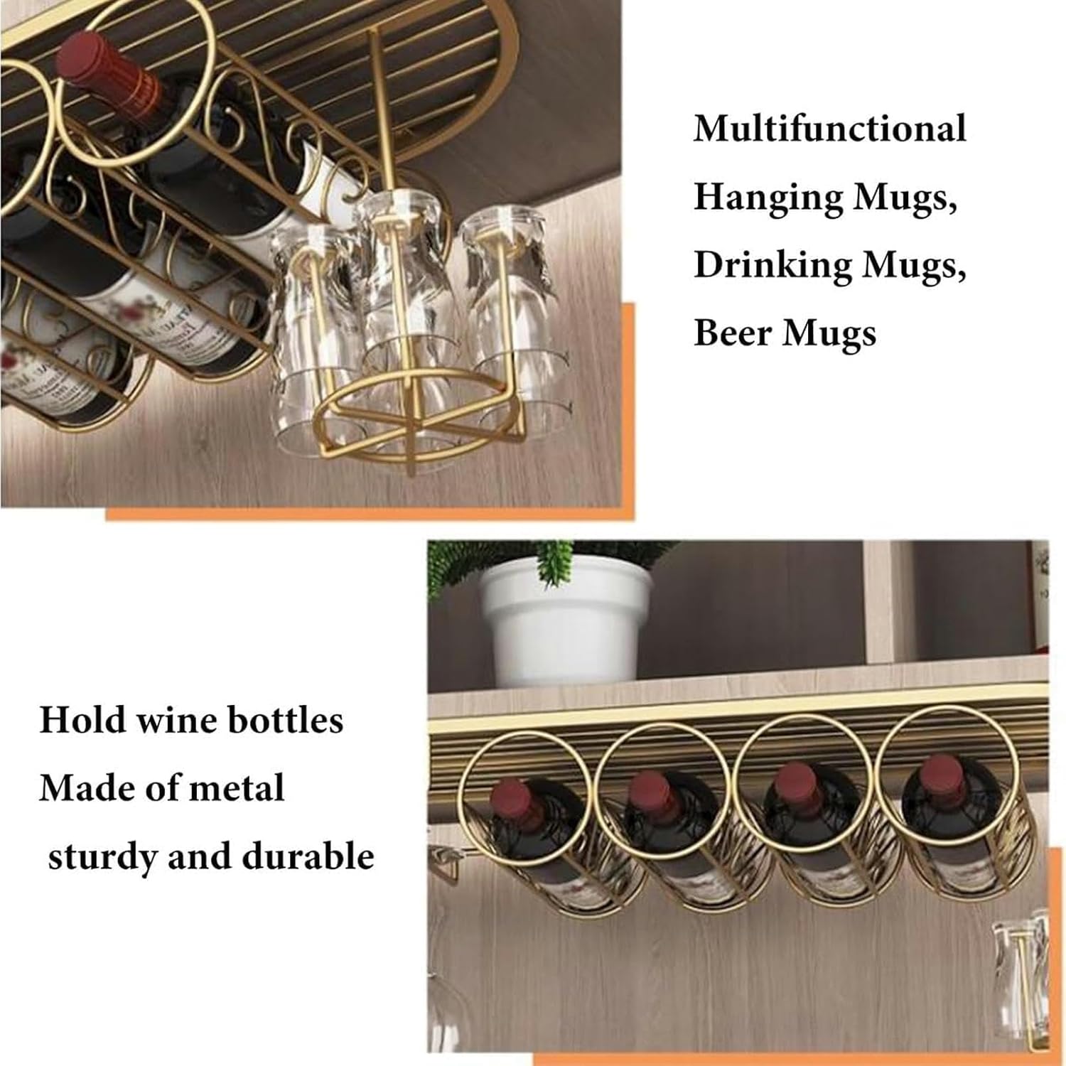 WXQDDA Wall-Mounted Wine Glass Rack