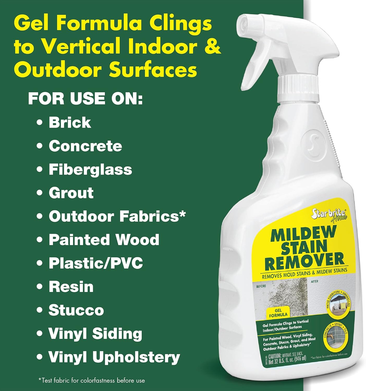 STAR BRITE Home Mildew Stain Remover Gel Spray - 32 OZ 1