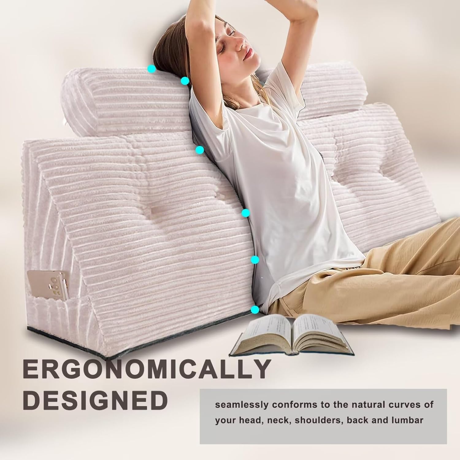 Lovehavren Headboard Pillow - Beige California King