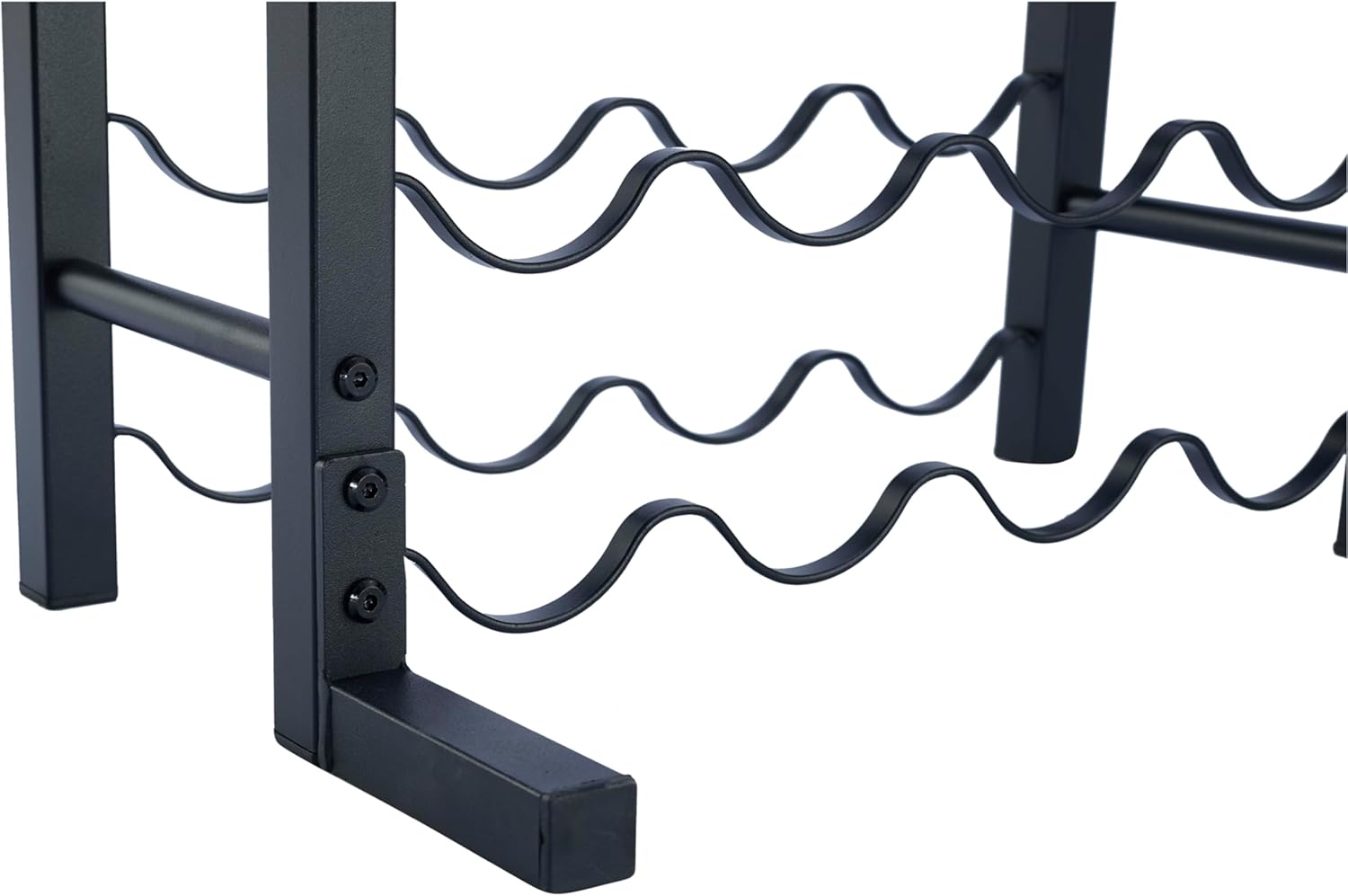 Dntum Wine Rack with Corkscrew - Black Steel 32 Bottles 1
