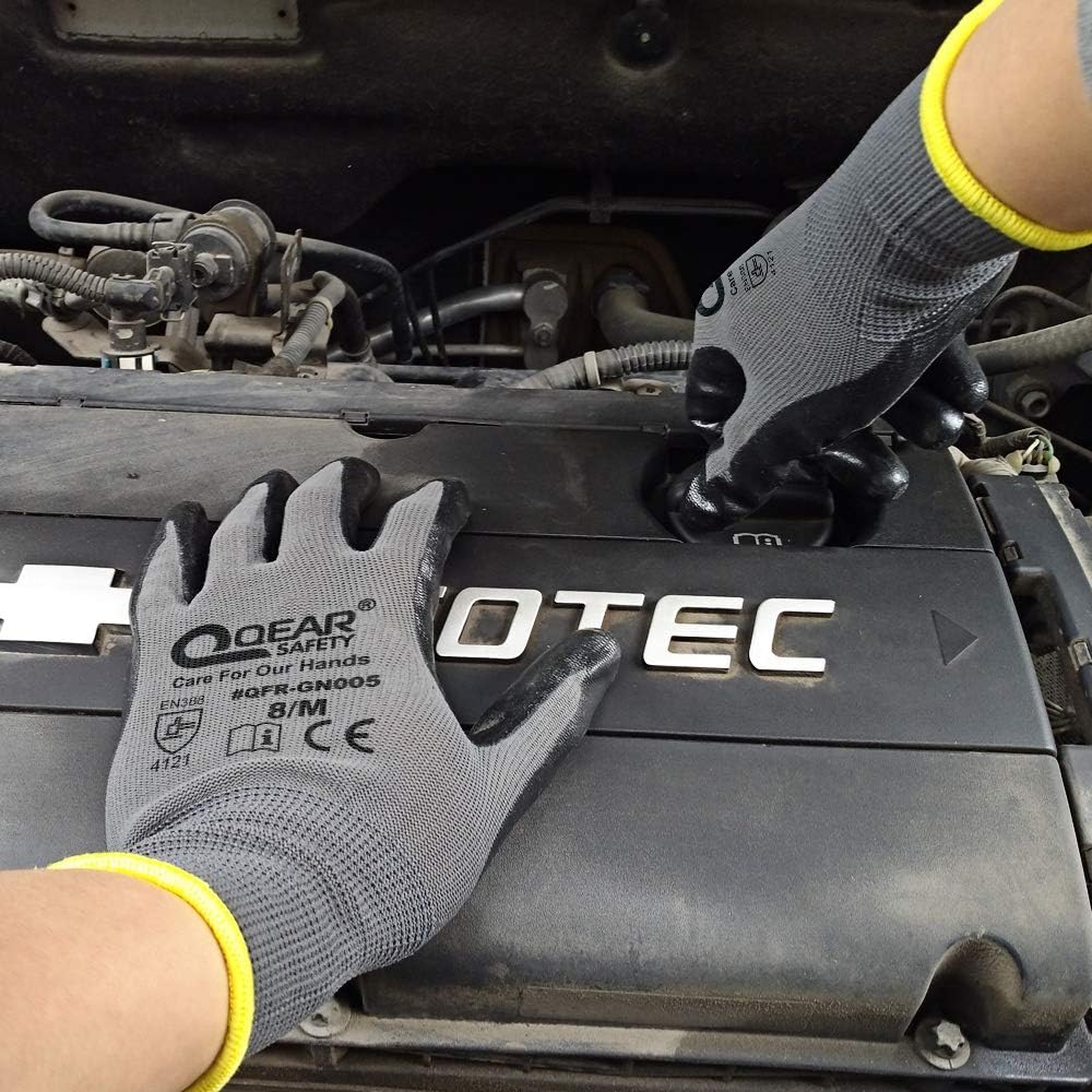 12 Pairs Nitrile Rubber Coated Work Gloves