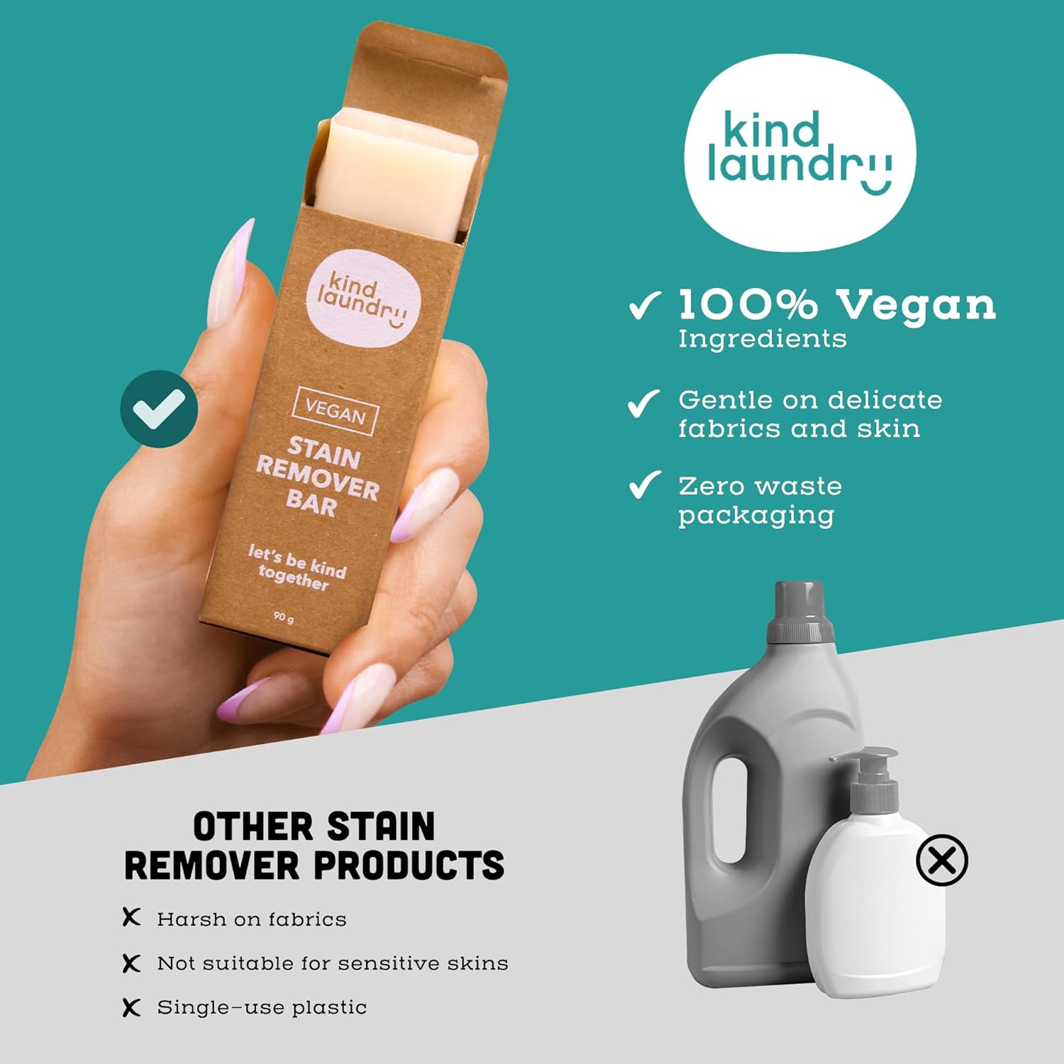 Kind Laundry - Vegan Stain Remover Bar 90g