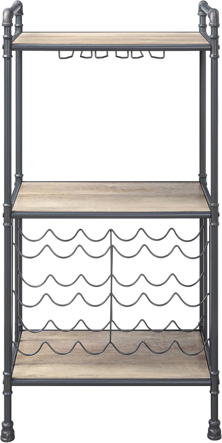 Chic Industrial Wine Rack with Stemware Storage
