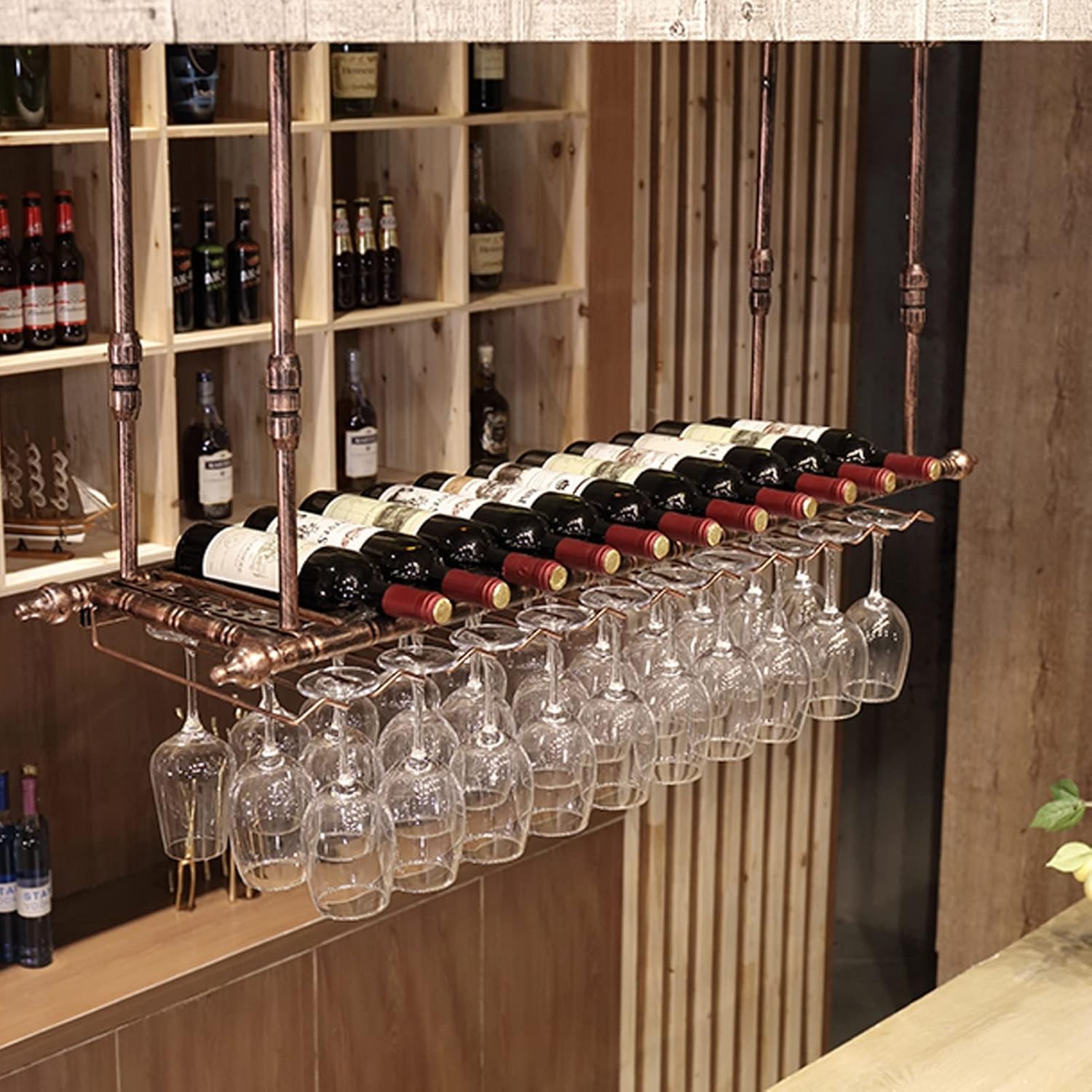 ZJDYDY Wall-Mounted Wine Rack with Adjustable Height