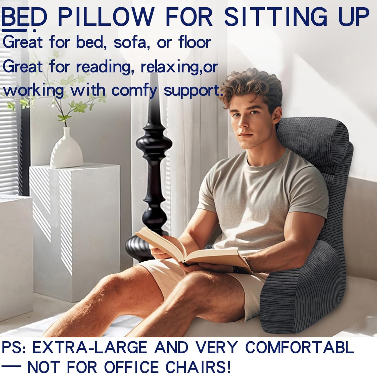 Extra Large Back Support Pillow for Bed Sitting Up