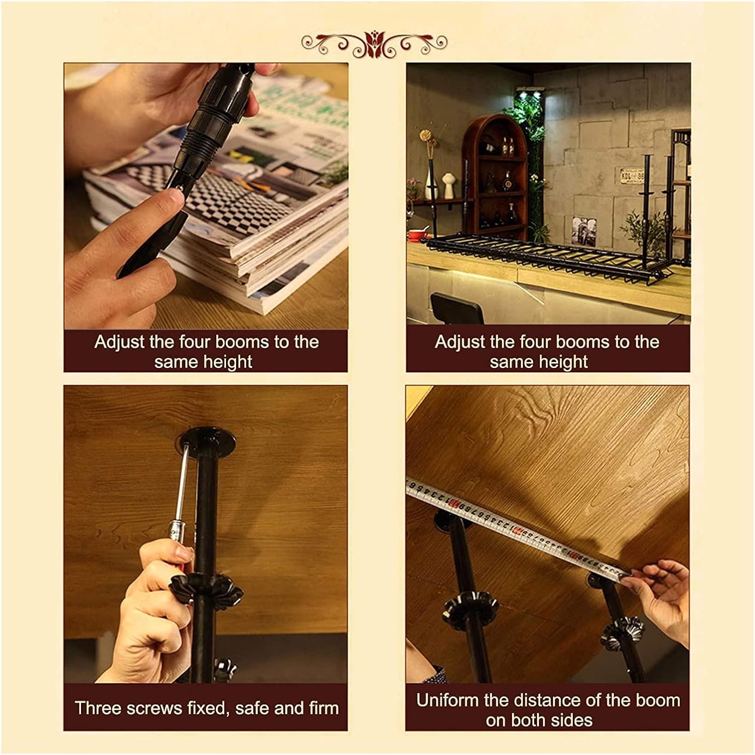 ALDEPO Wine Rack with Adjustable Steel Frame