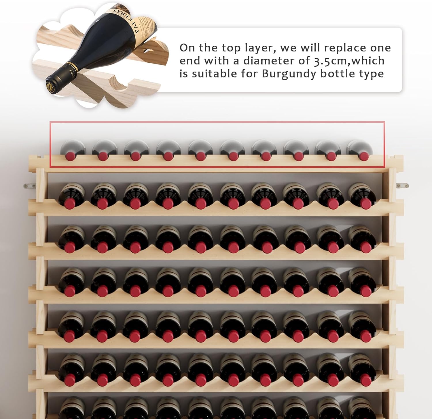 DlandHome 12 Tier Wine Rack 120 Bottle Holder