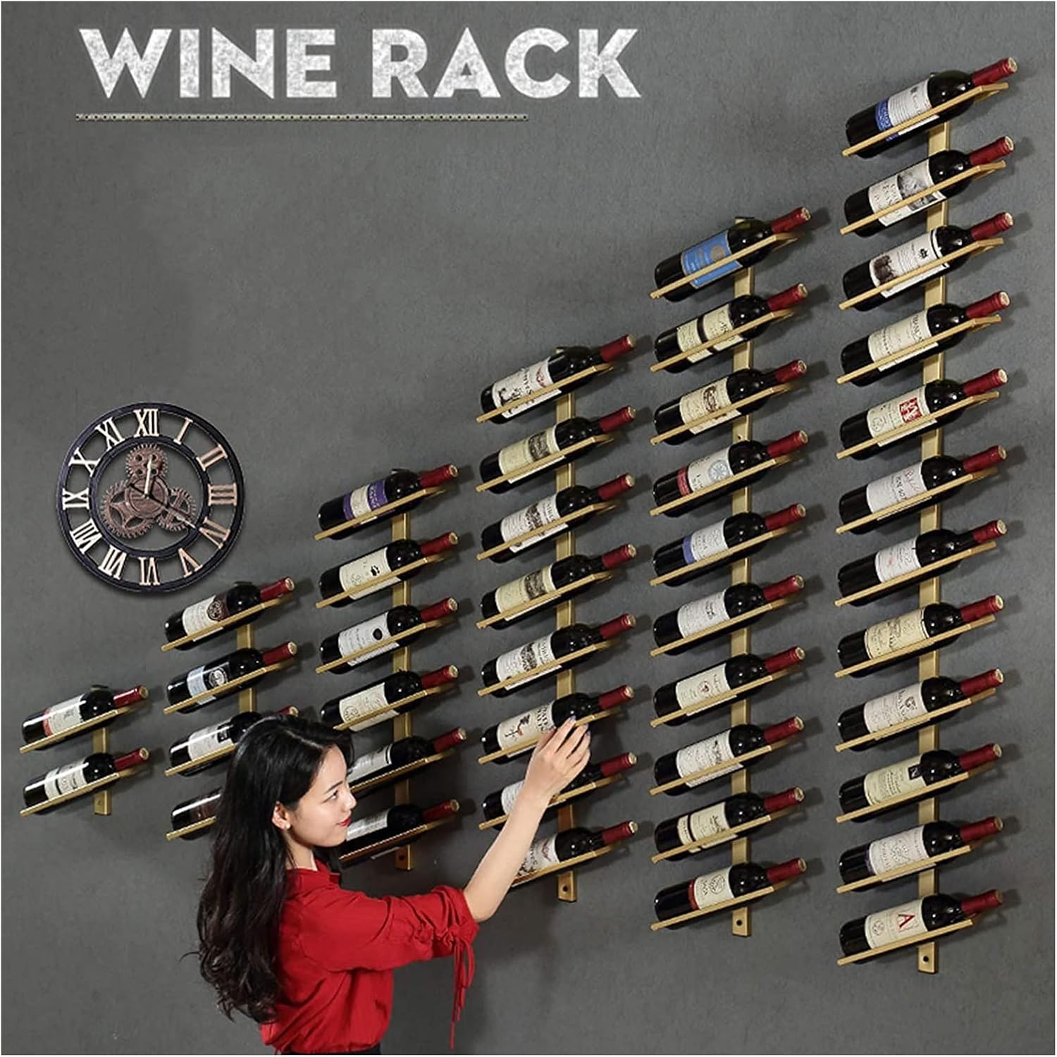 ALDEPO Wall-Mounted Wine Rack 4 Bottle Organizer