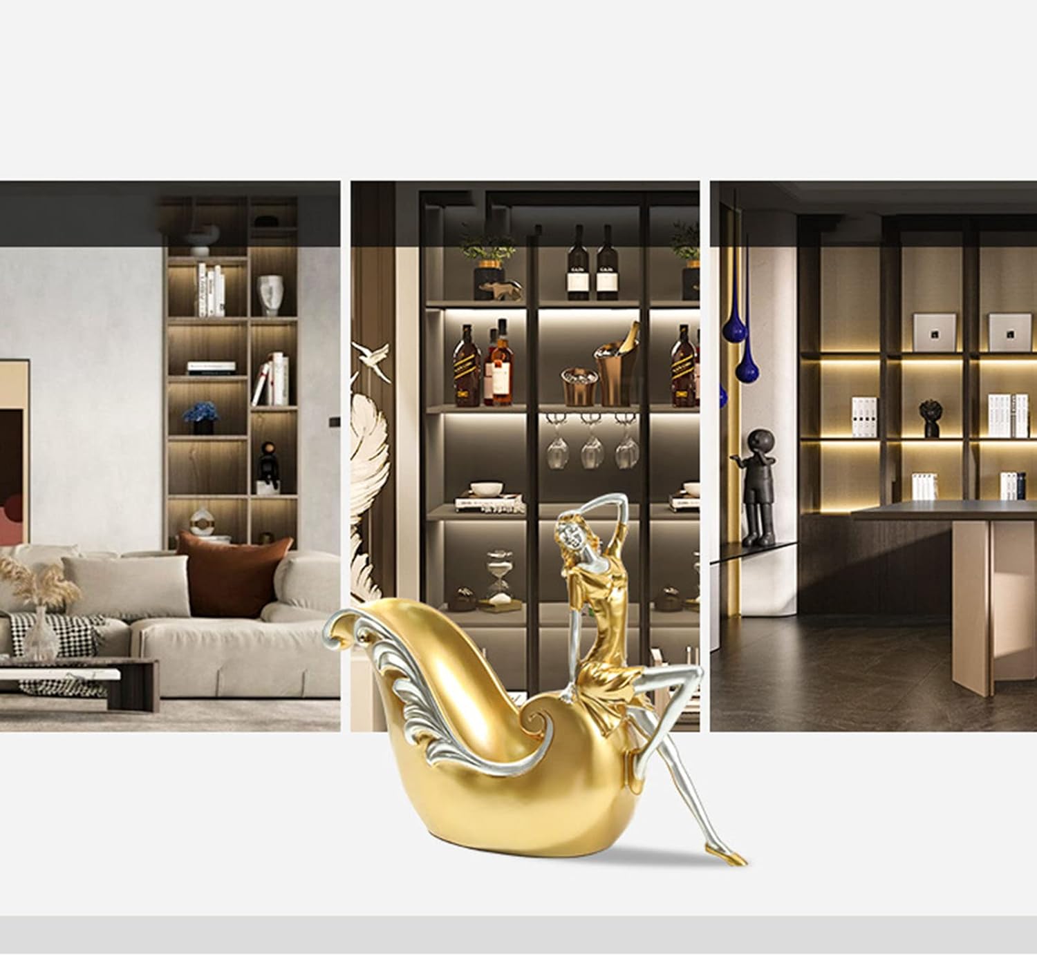 JUSHZ Wine Rack Holder Modern Design Gold