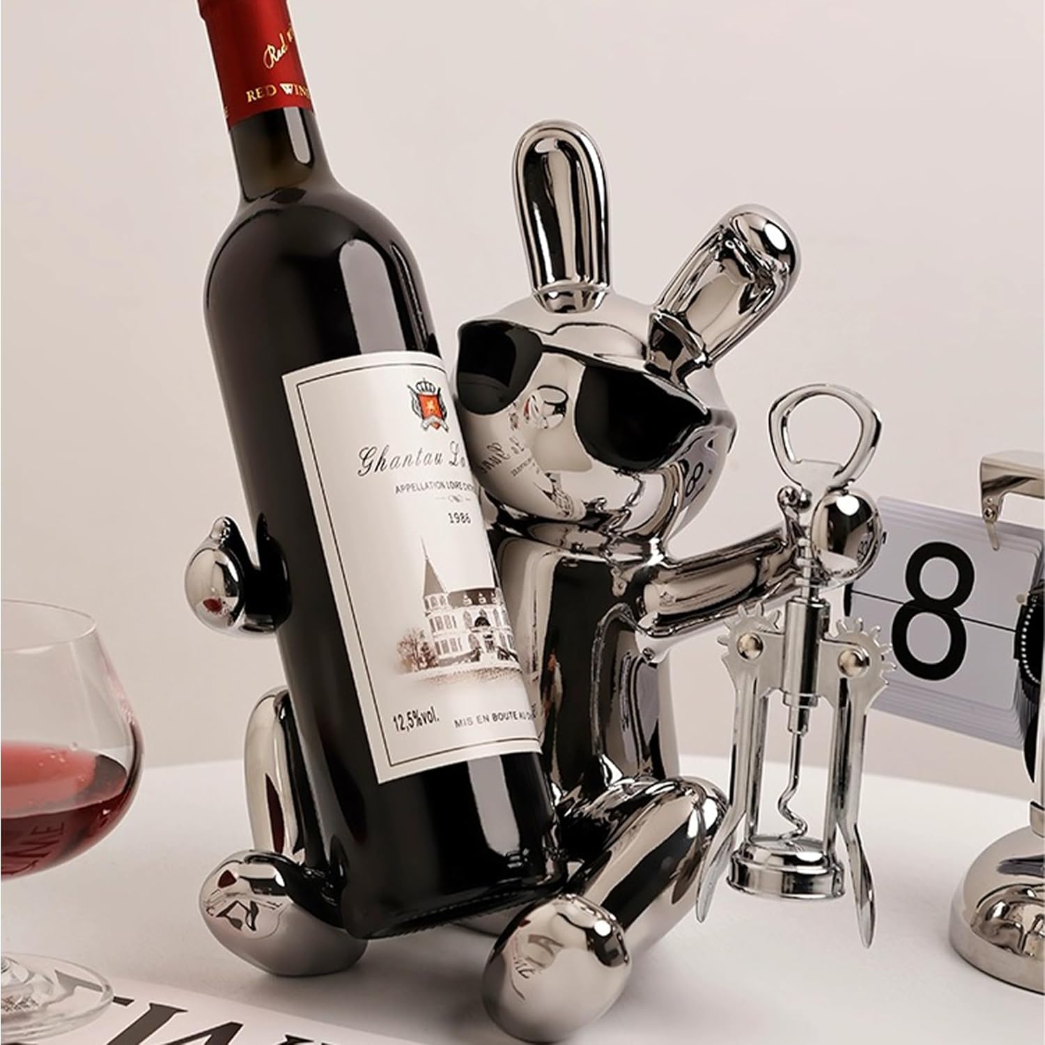Linxia Tabletop Wine Rack with Corkscrew