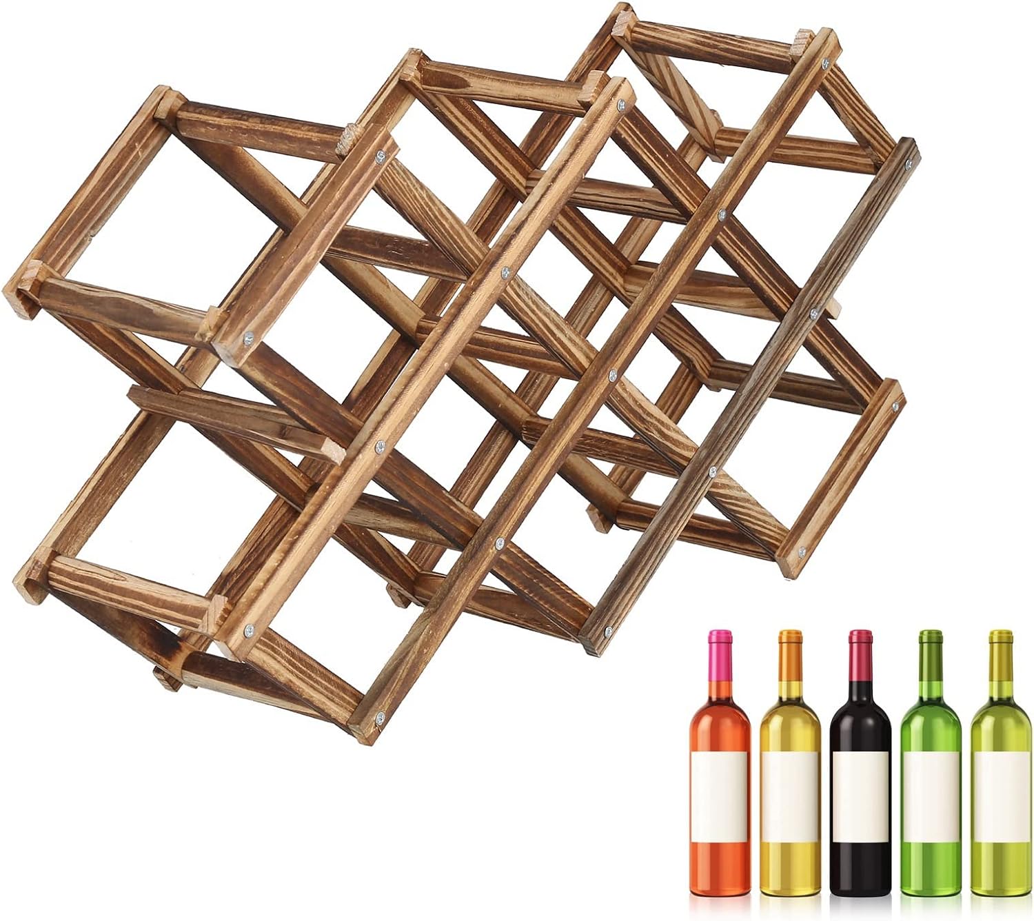 JUOPZKENN Foldable Wooden Wine Rack Cabinet