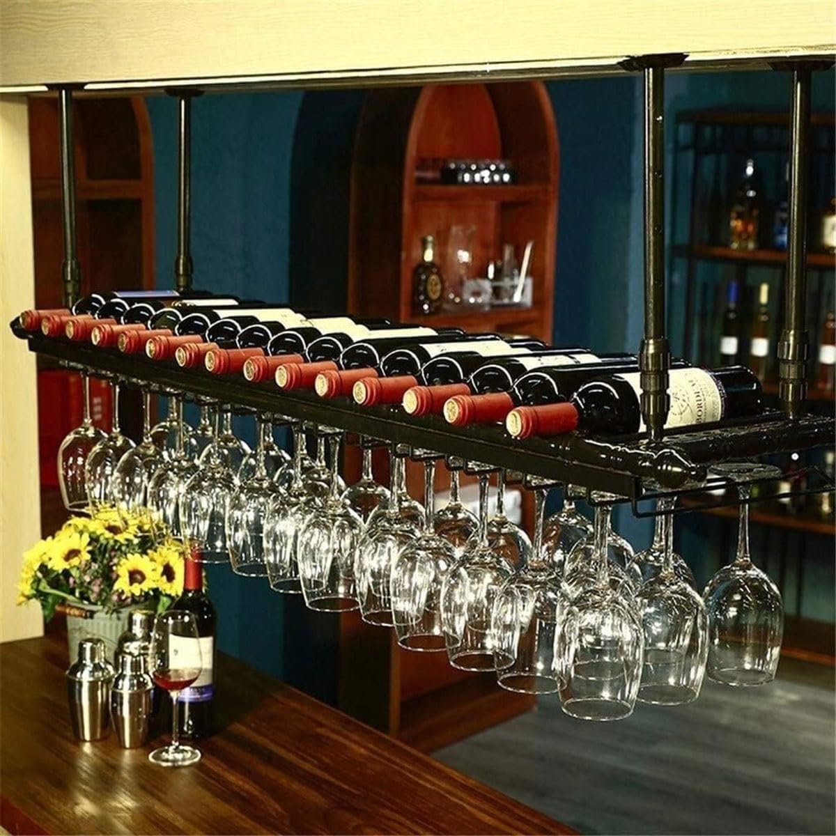 200x30cm Freestanding Wine Rack with Adjustable Height