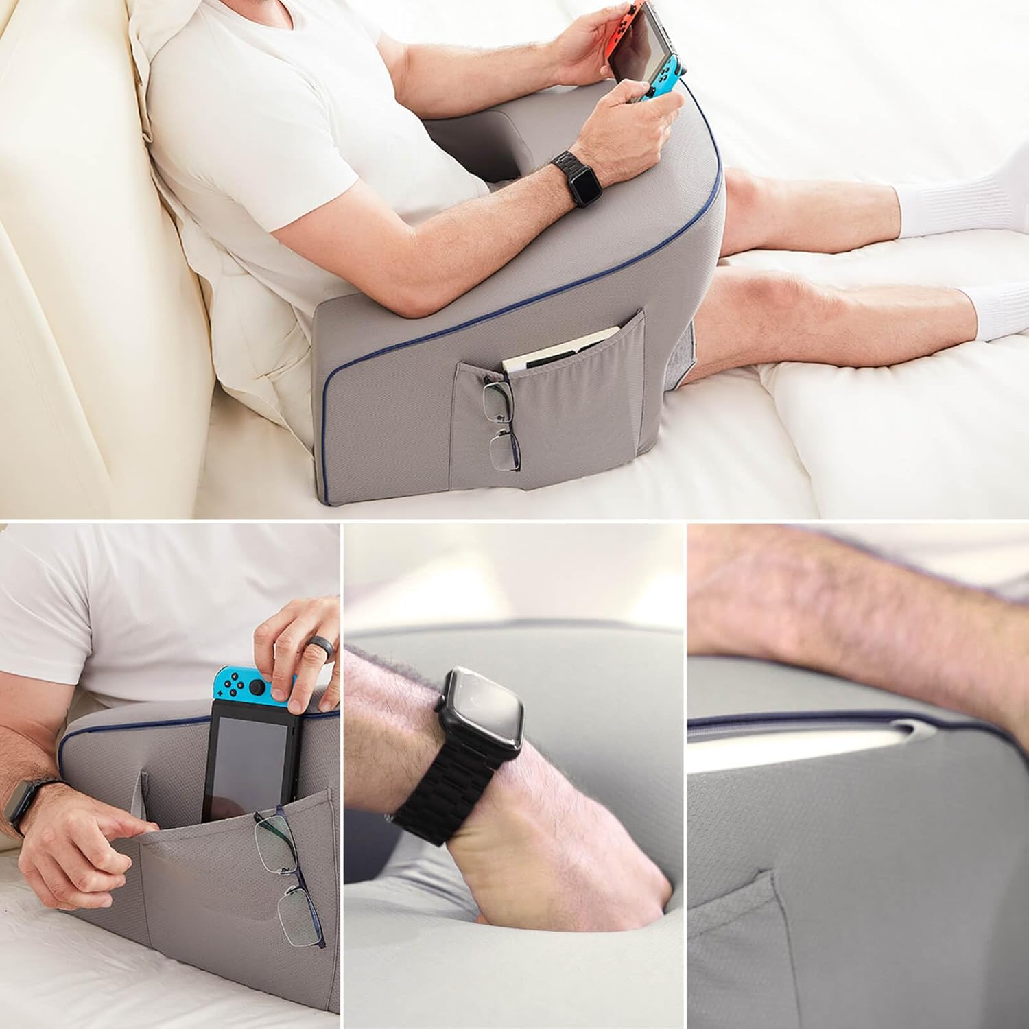 Cooloo8 Reading Pillow with Armrests and Lap Desk