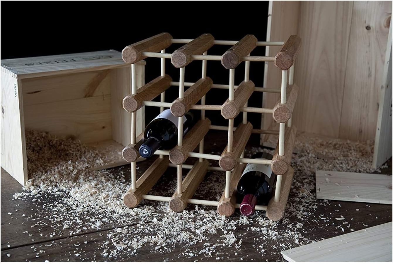 JK Adams 12-Bottle Ash Wood Wine Rack Natural
