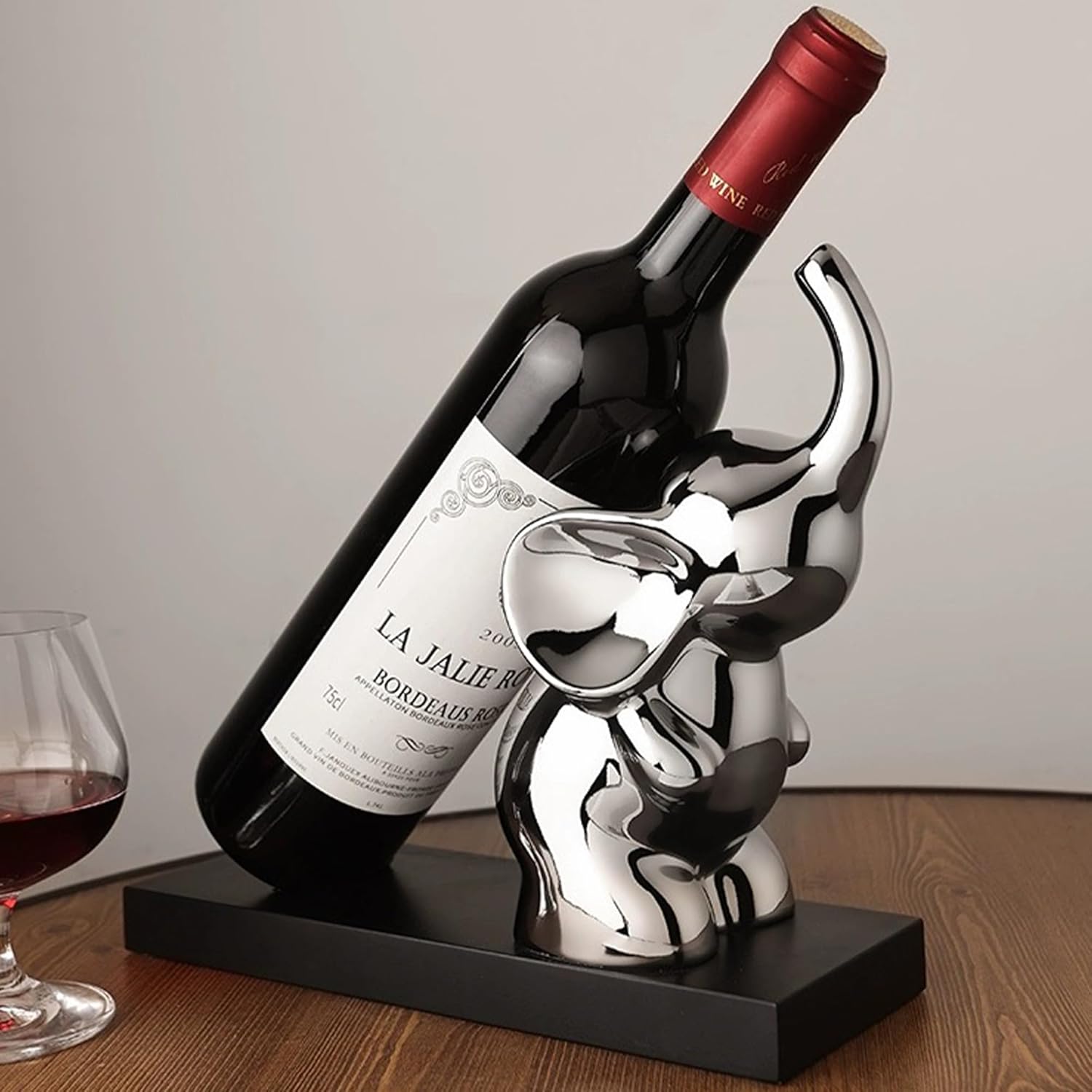 Linxia Silver Ceramic Elephant Wine Rack 1