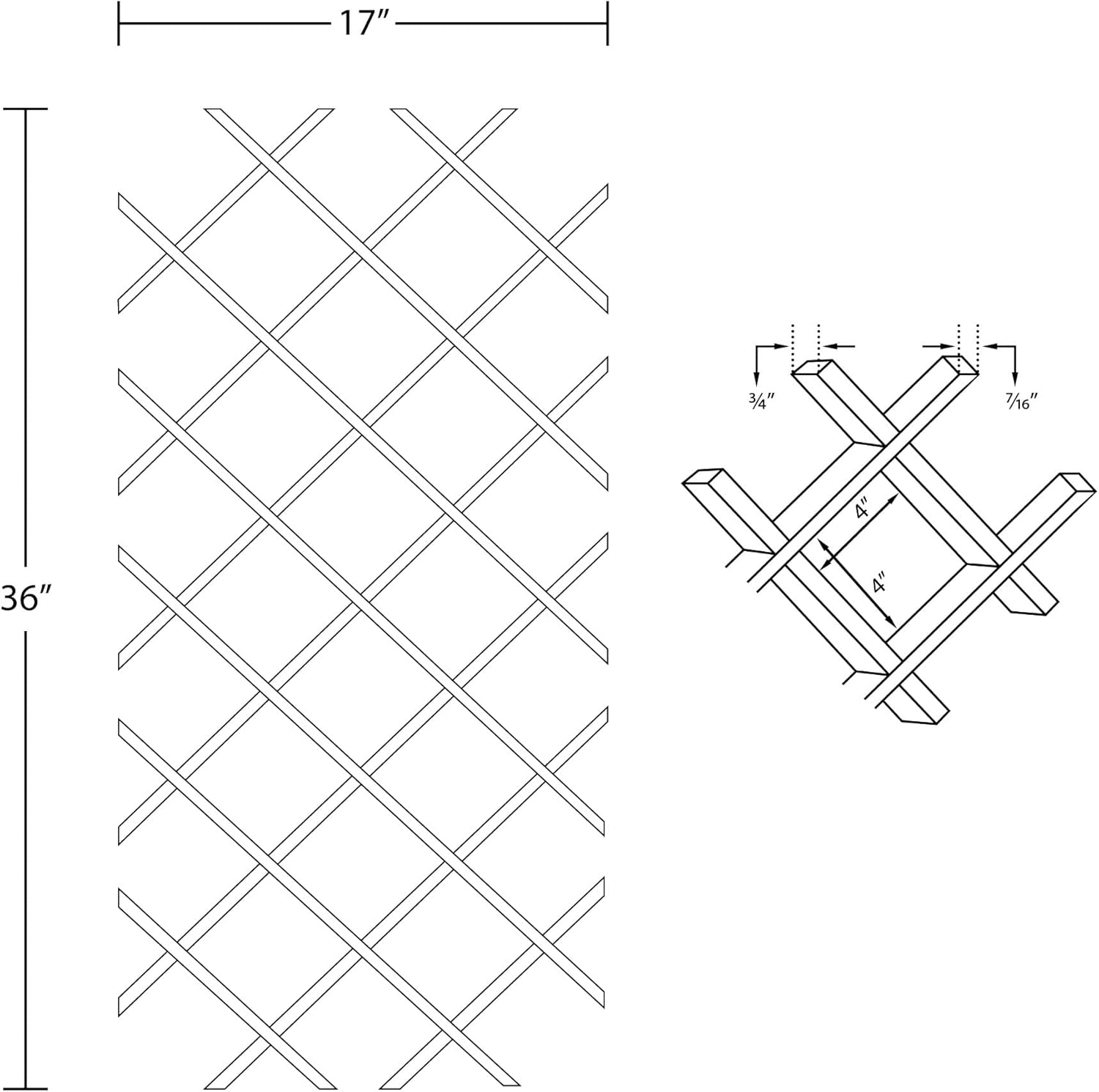 American Pro Dcor 14-Bottle Wine Rack Lattice Panel 1