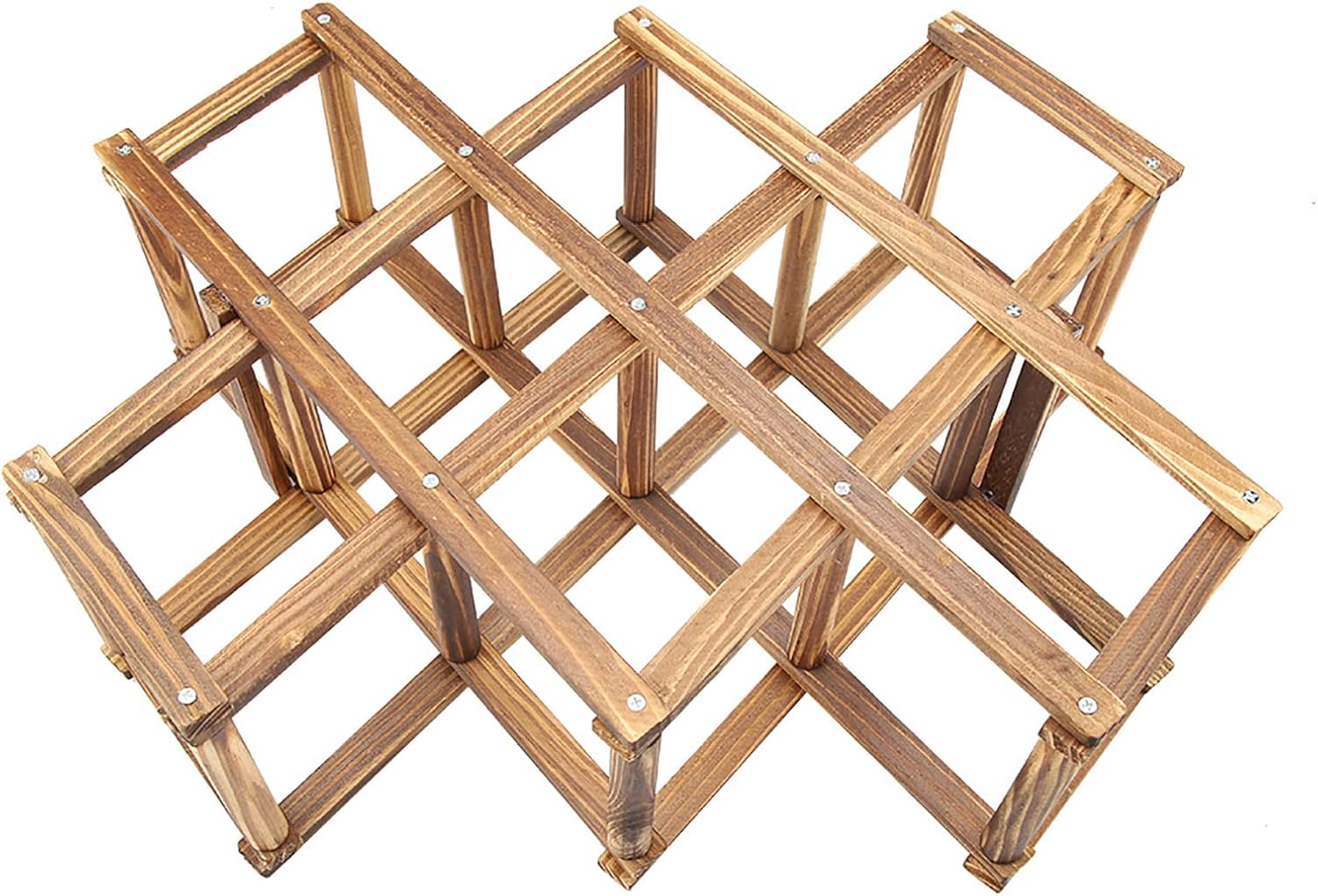 Foldable Wooden Wine Rack for 10 Bottles