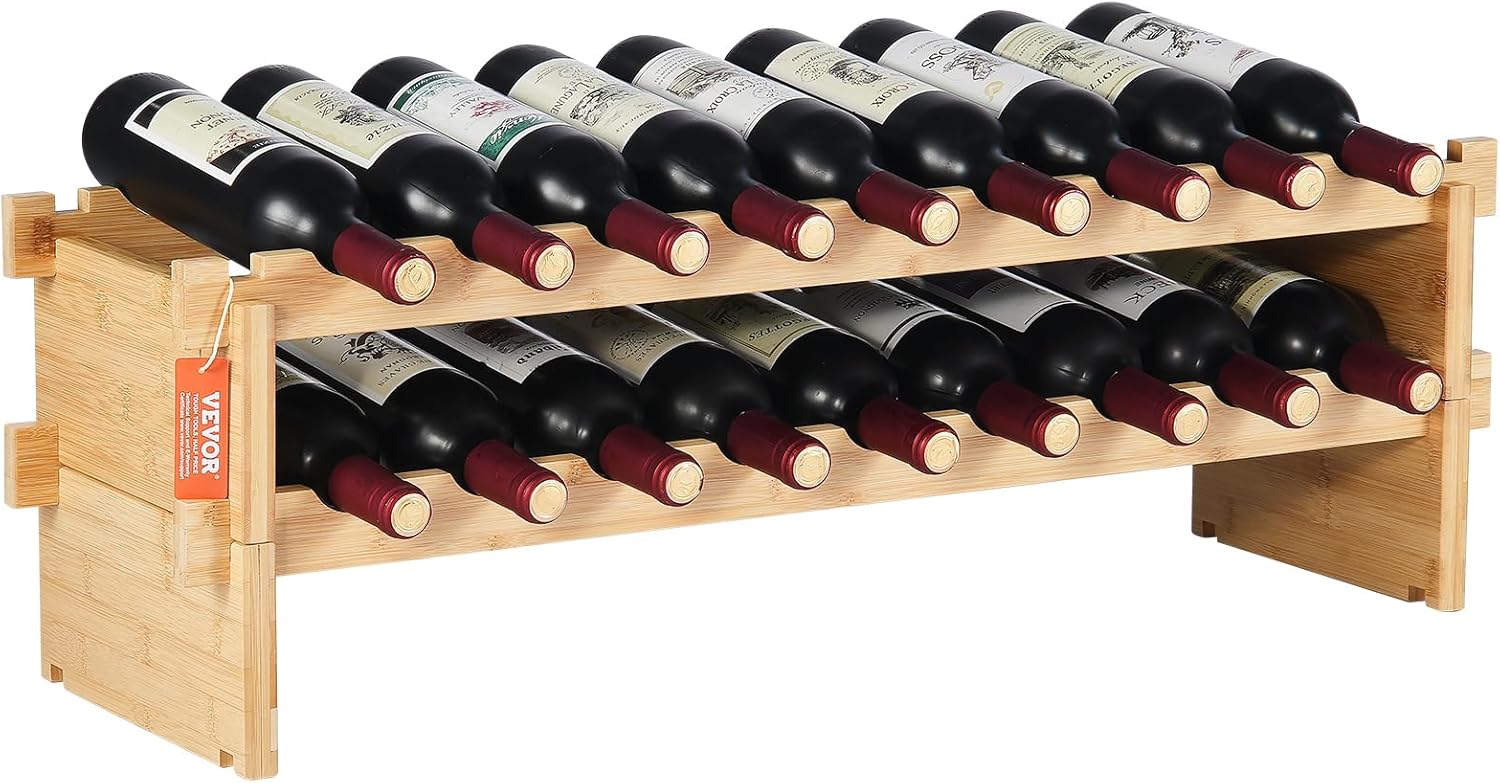 VEVOR 18-Bottle Stackable Freestanding Wine Rack