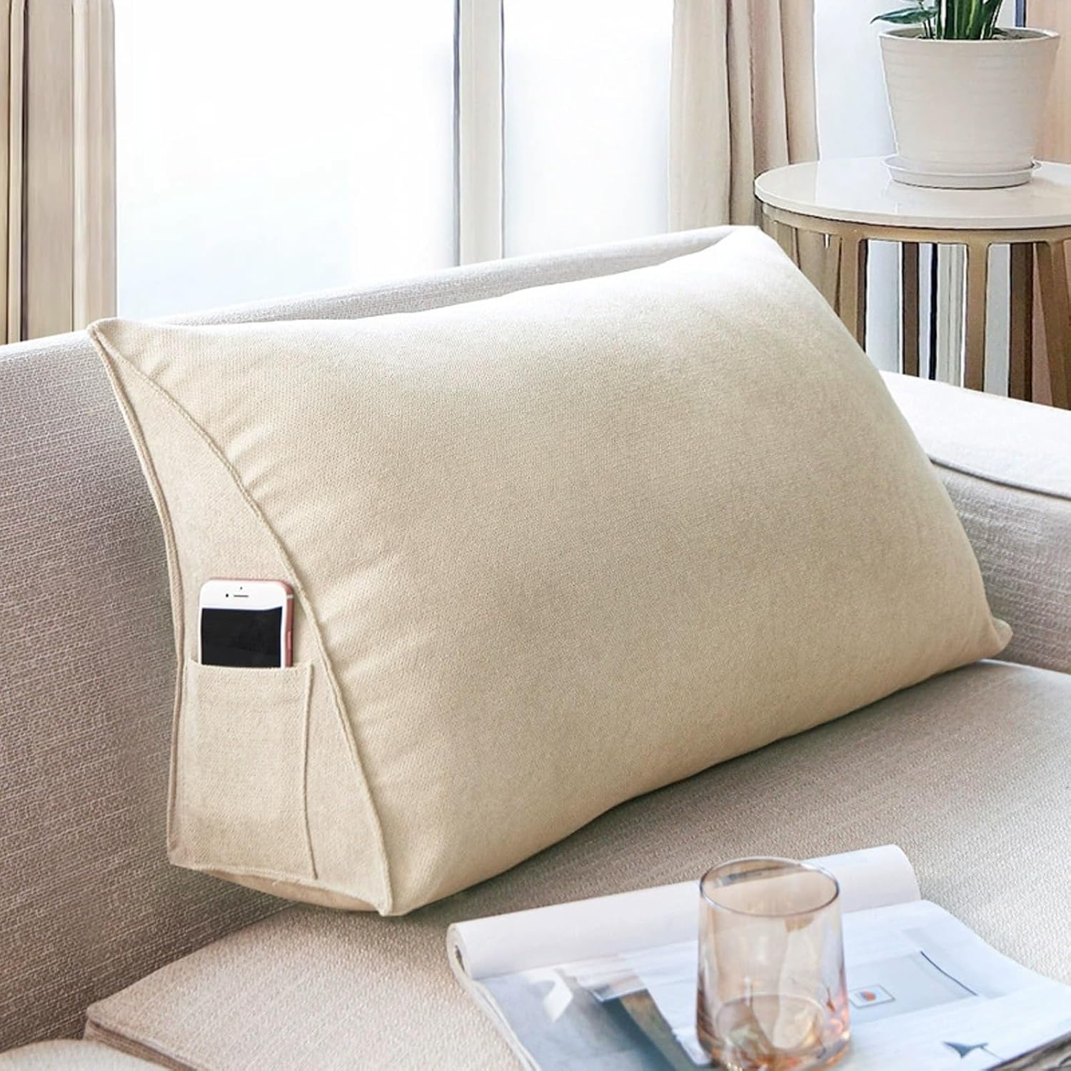 Yonwait Wedge Pillow for Headboard - Comfortable Reading Support