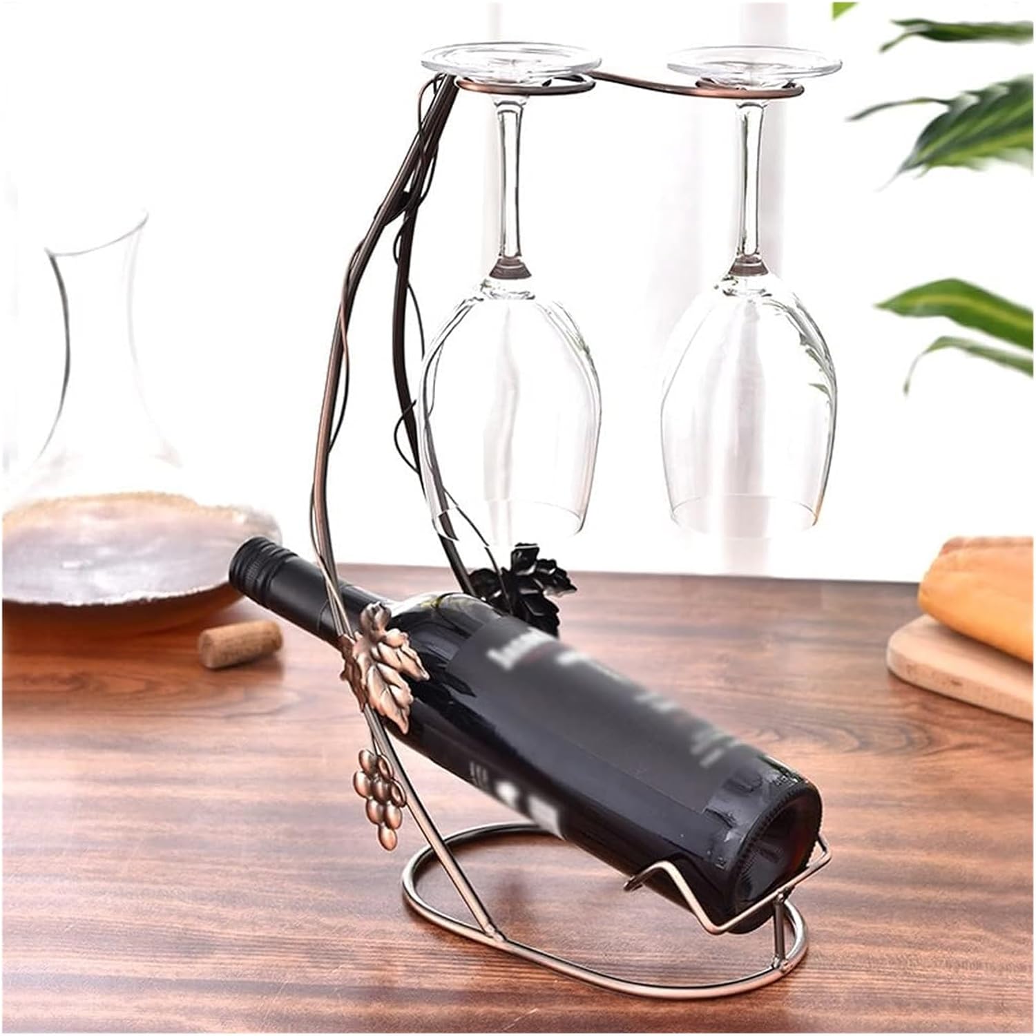 OXOAMP Freestanding Wine Rack with Glass Holder
