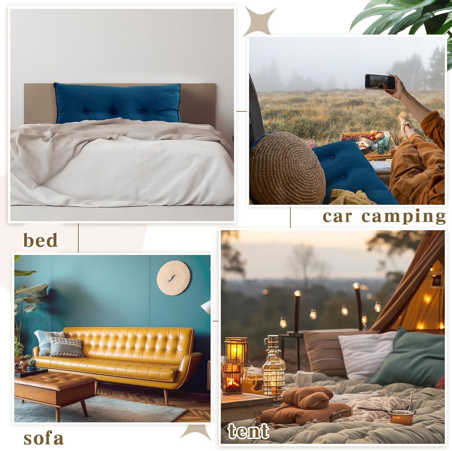 Wenqik Wedge Pillow with Removable Cover Blue
