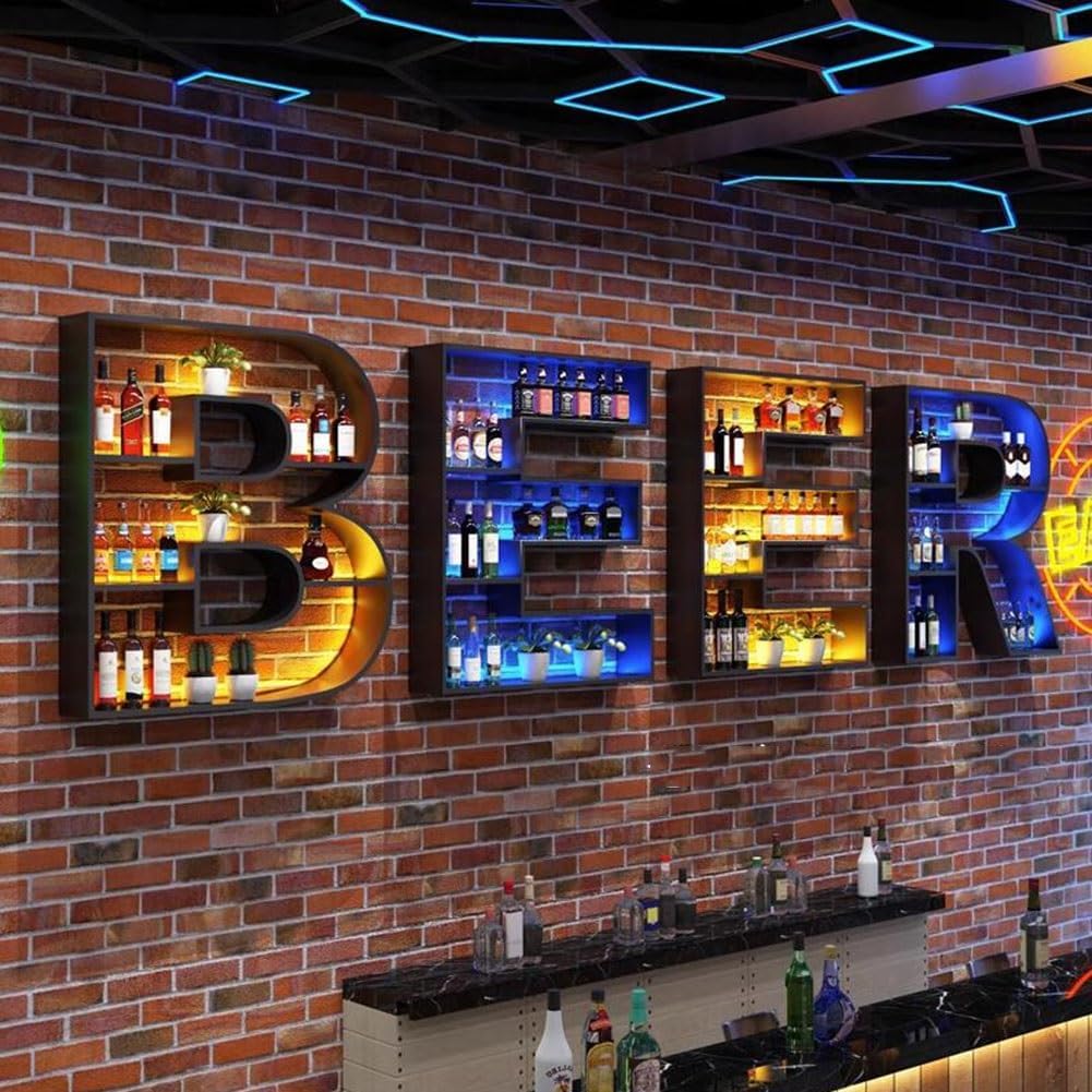 LED Wall Mounted Wine Rack with Light 1