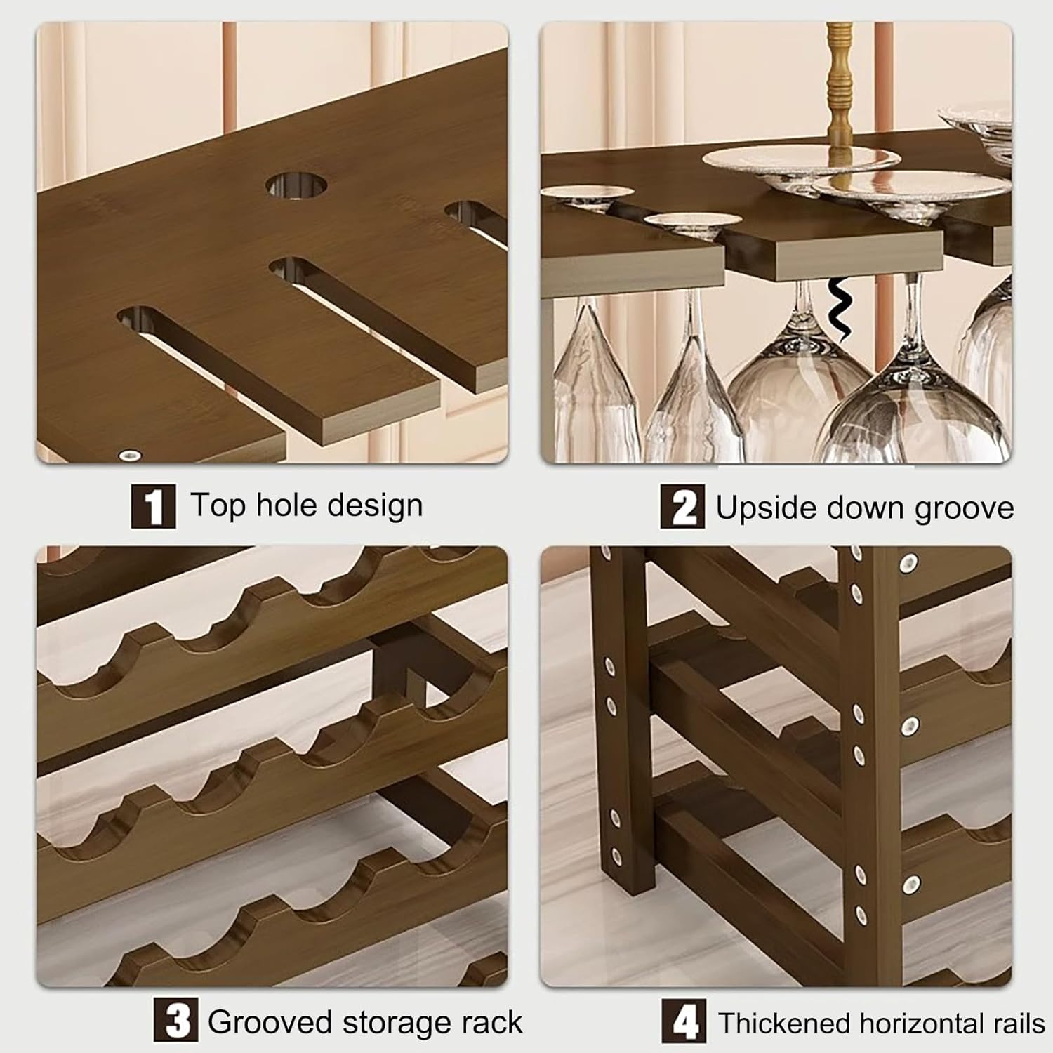 Comepa 4 Tier Freestanding Wine Rack 20 Bottle Capacity