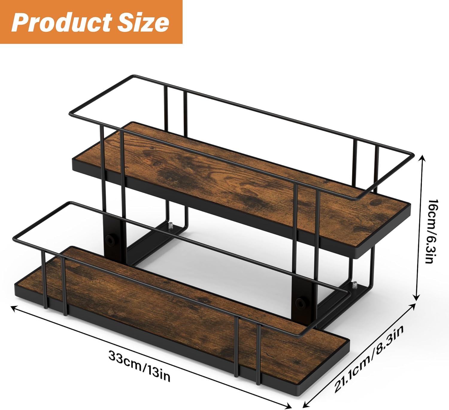 Alyoen 8-Bottle Coffee Syrup Rack Organizer