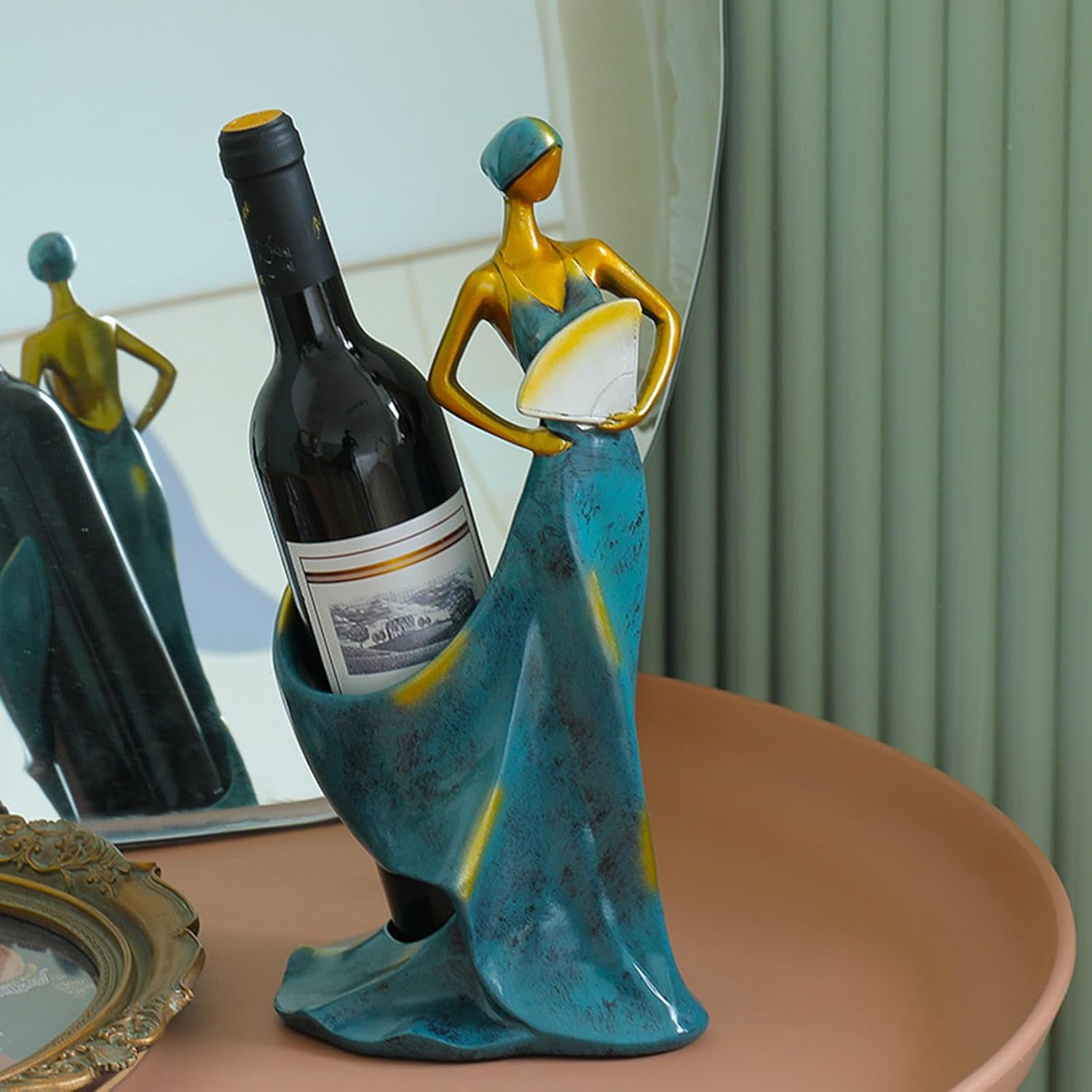 PerGar Dancing Girl Wine Rack Stand Red