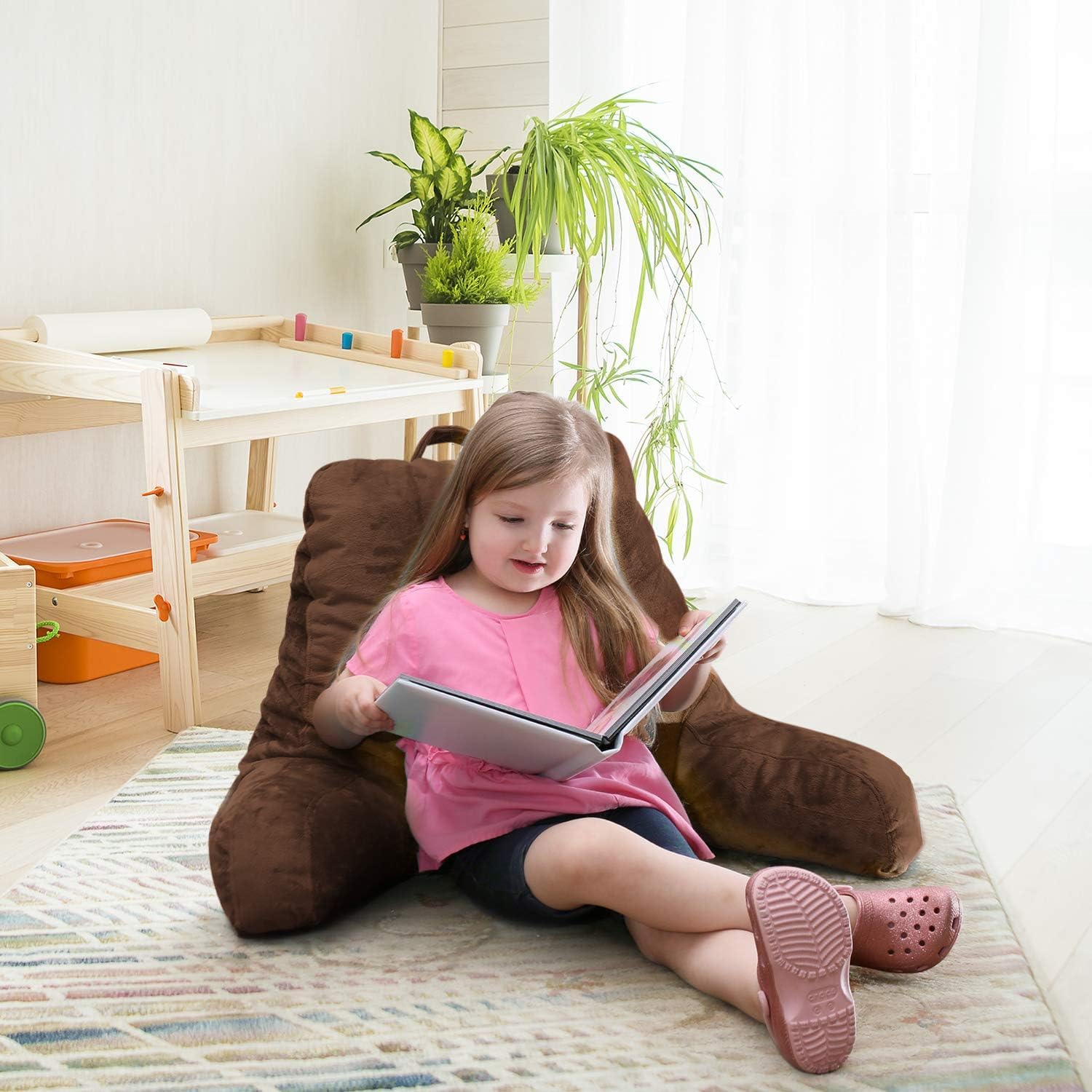 Nestl Reading Pillow with Lap Desk - Brown