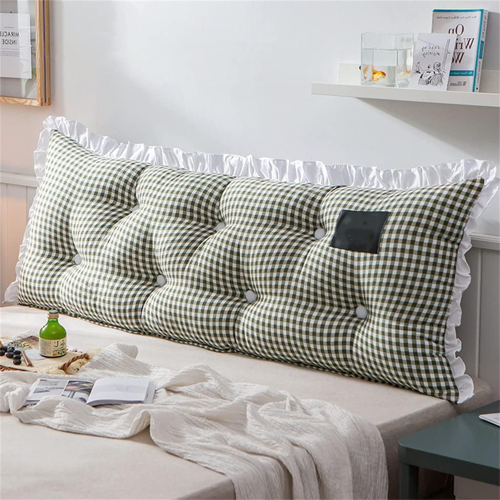 ZZYK Plaid Headboard Cushion with Removable Cover