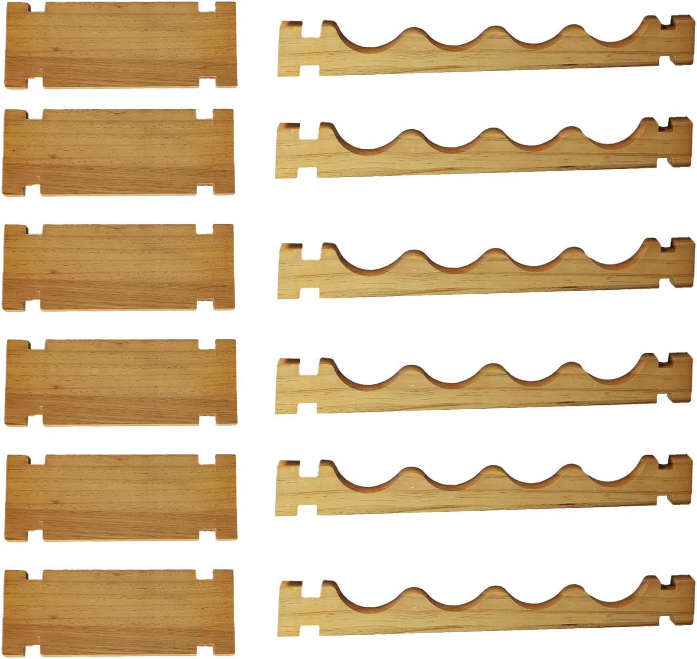 8-Tier Stackable Bamboo Wine Rack 12 Bottle Capacity