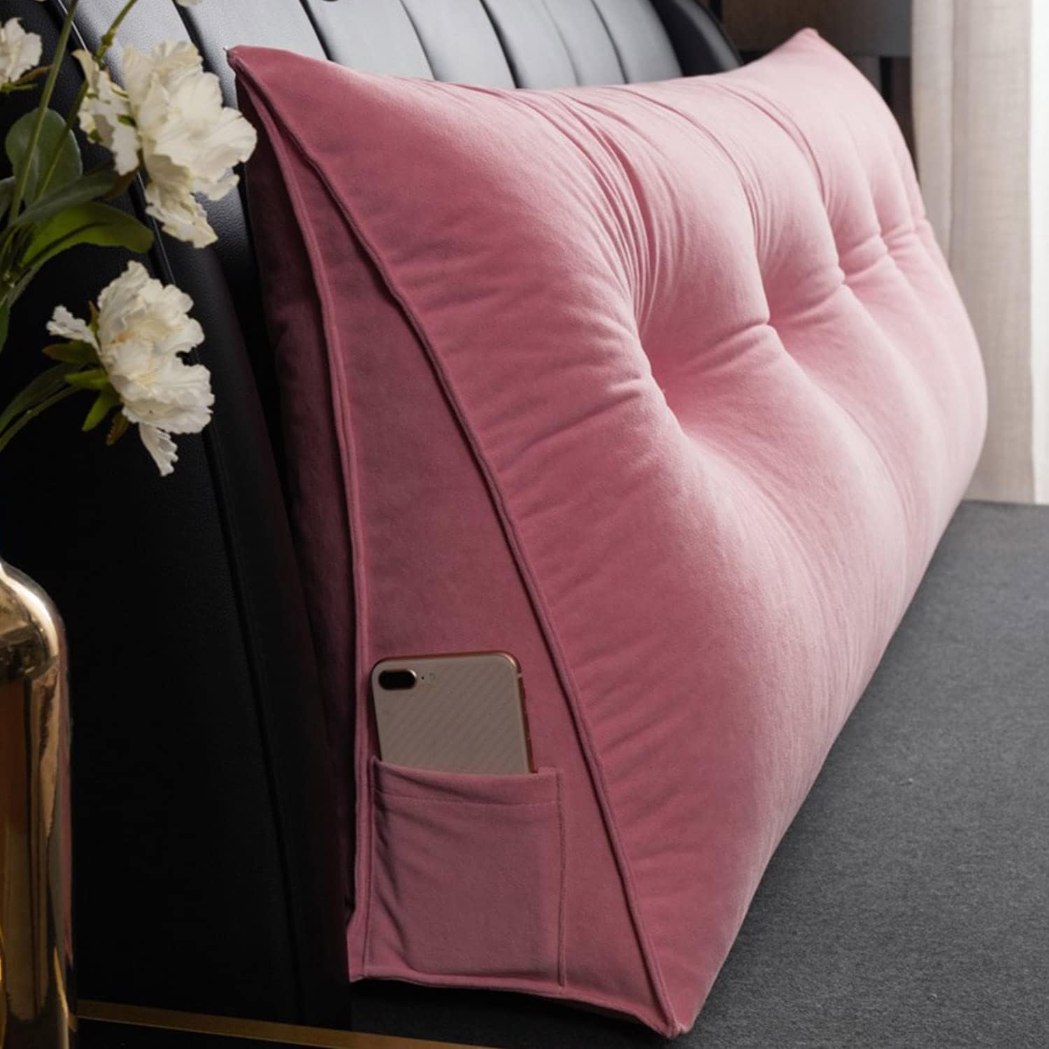ZZYK Triangular Headboard Pillow - Pink 39 Twin Size