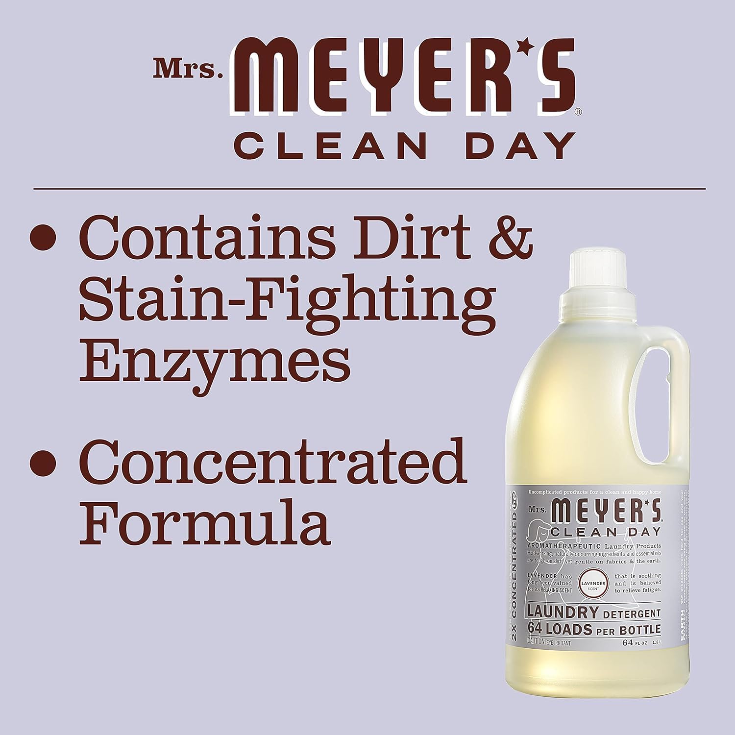 Mrs Meyers Lavender Laundry Detergent 64 OZ Pack of 6