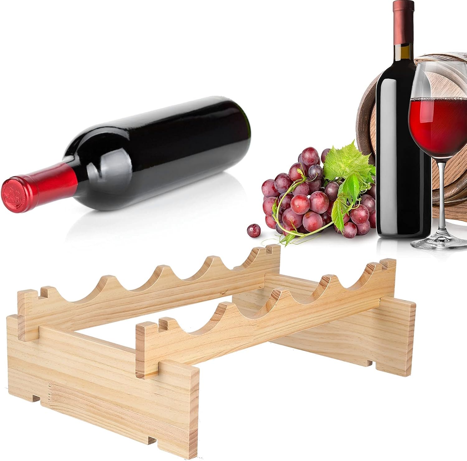 XPSSJMU Wine Shelf Durable Sturdy Pine Holder