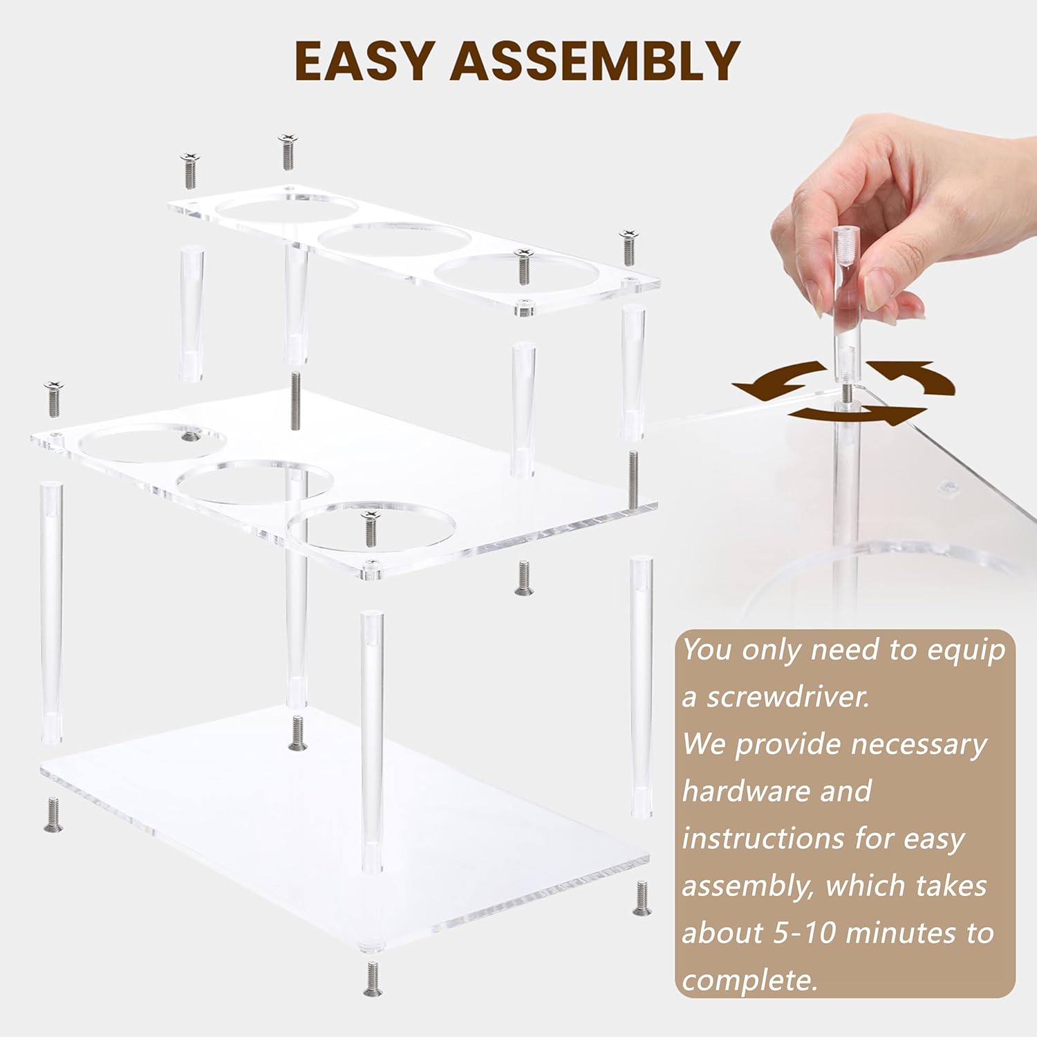 Baosia Acrylic Syrup Rack for 6 Bottles Coffee Bar Organizer
