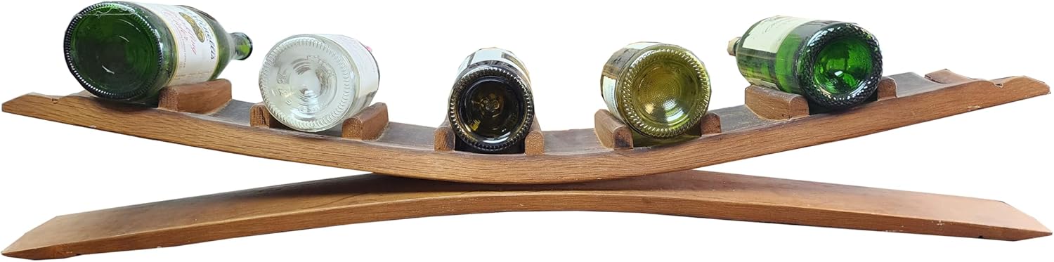 MGP Arched Oak Wine Rack for 9 Bottles