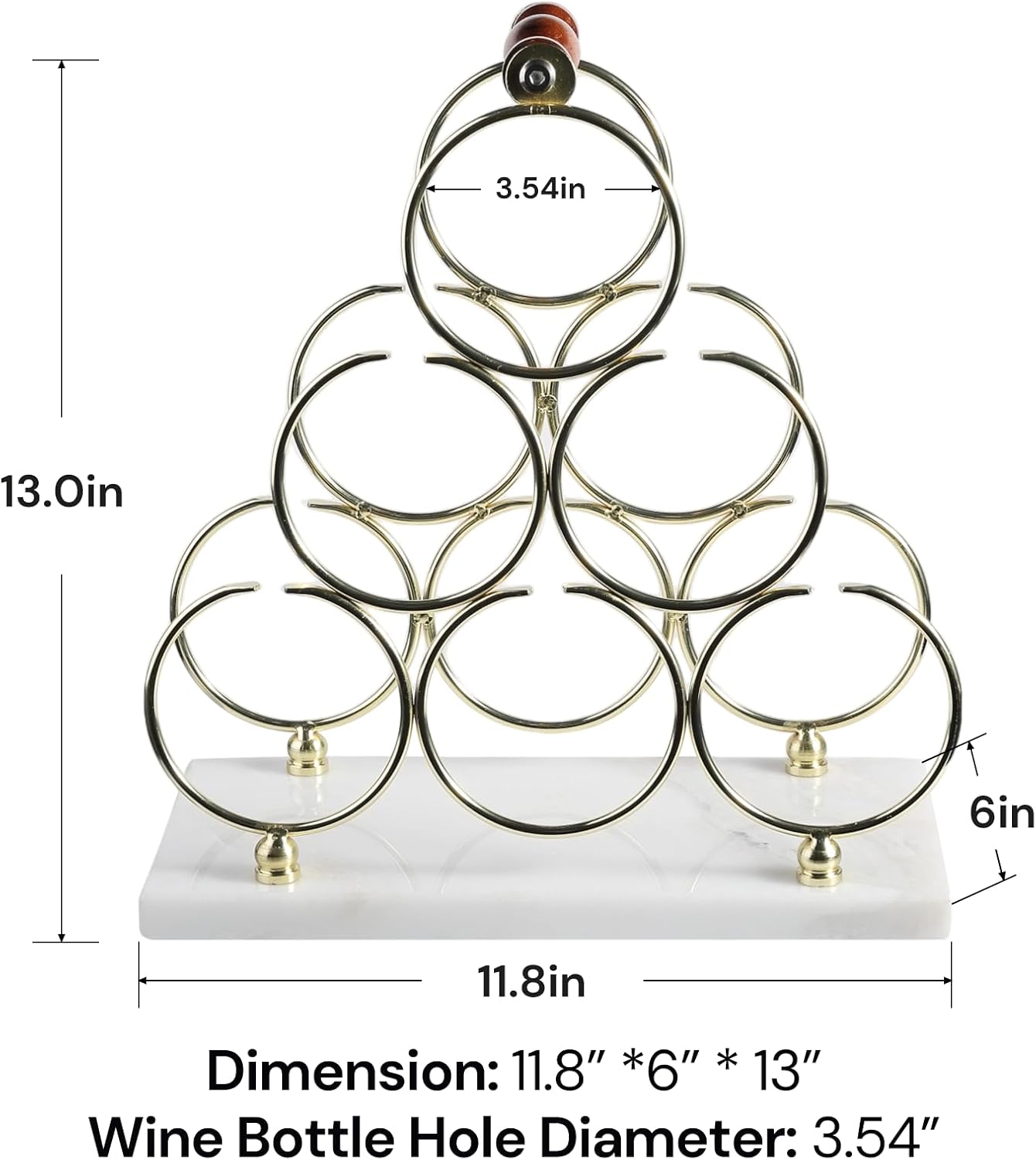 BCS Tabletop Wine Rack with Marble Base