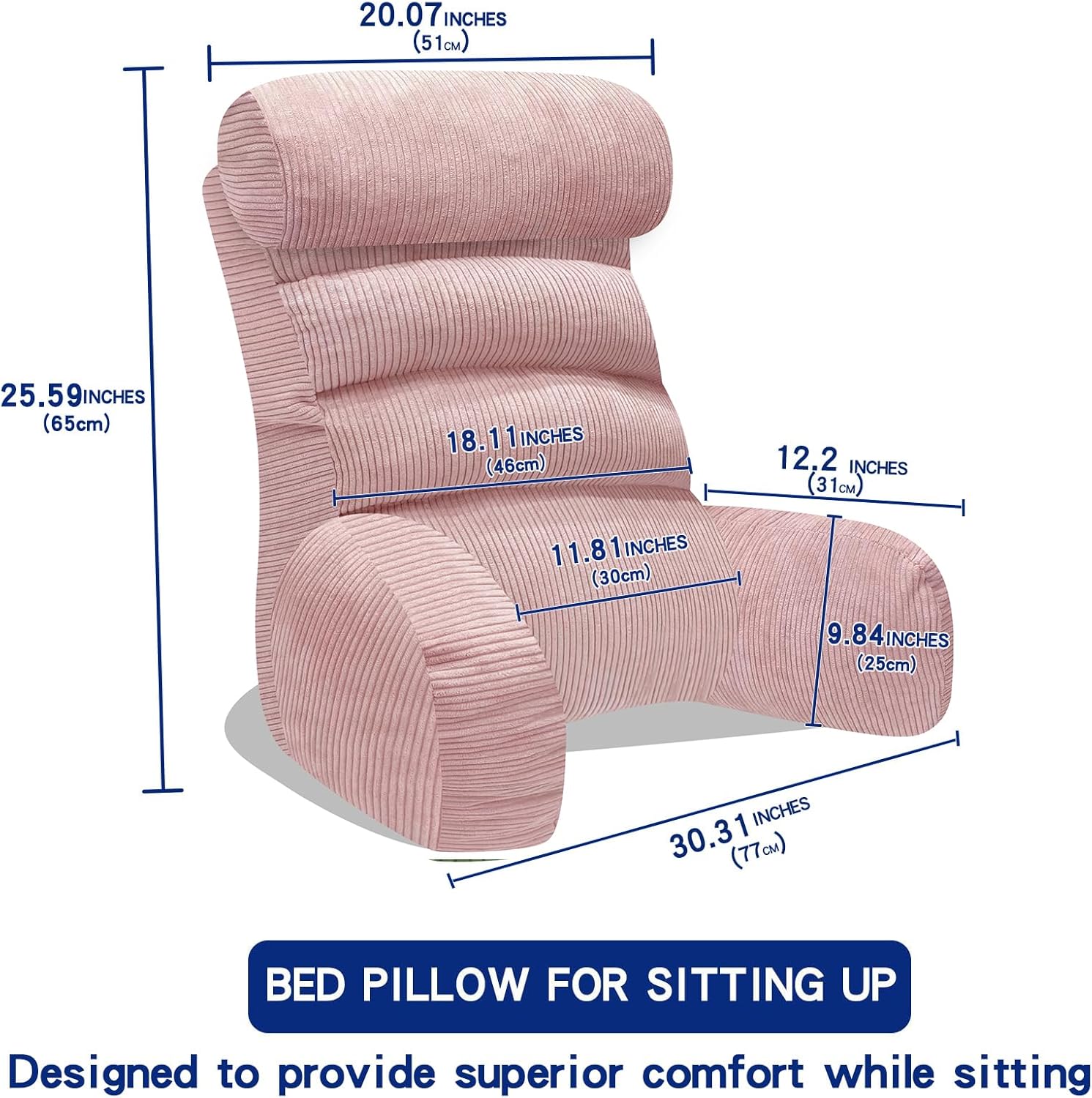 Extra Large Back Support Pillow for Bed Sitting Up 1