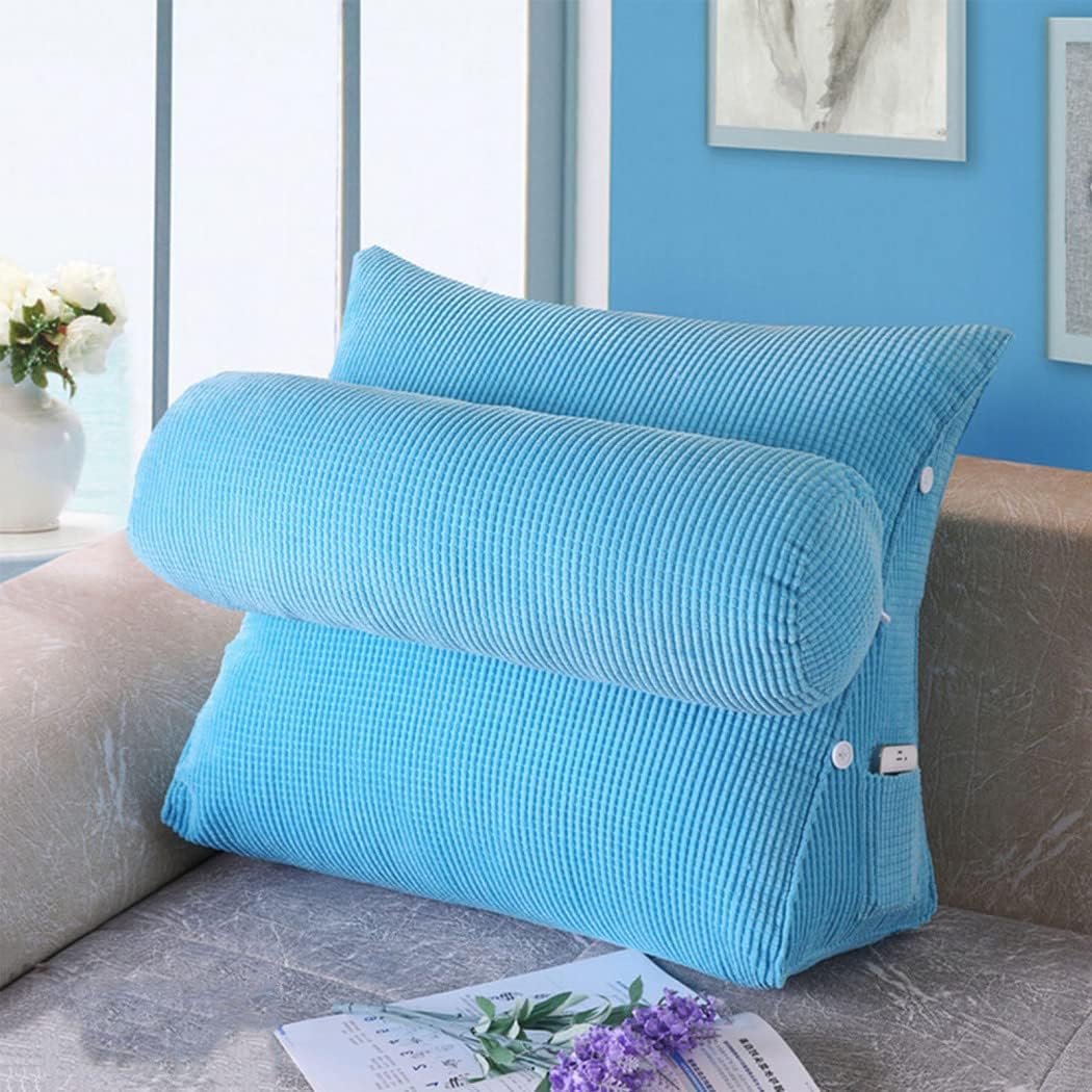 ZZYK Adjustable Reading Throw Cushion with Back Support Sky Blue 236 Inch