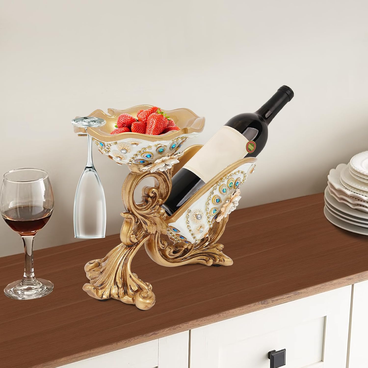JAYGOVAN Tabletop Wine Rack Gold 866 High
