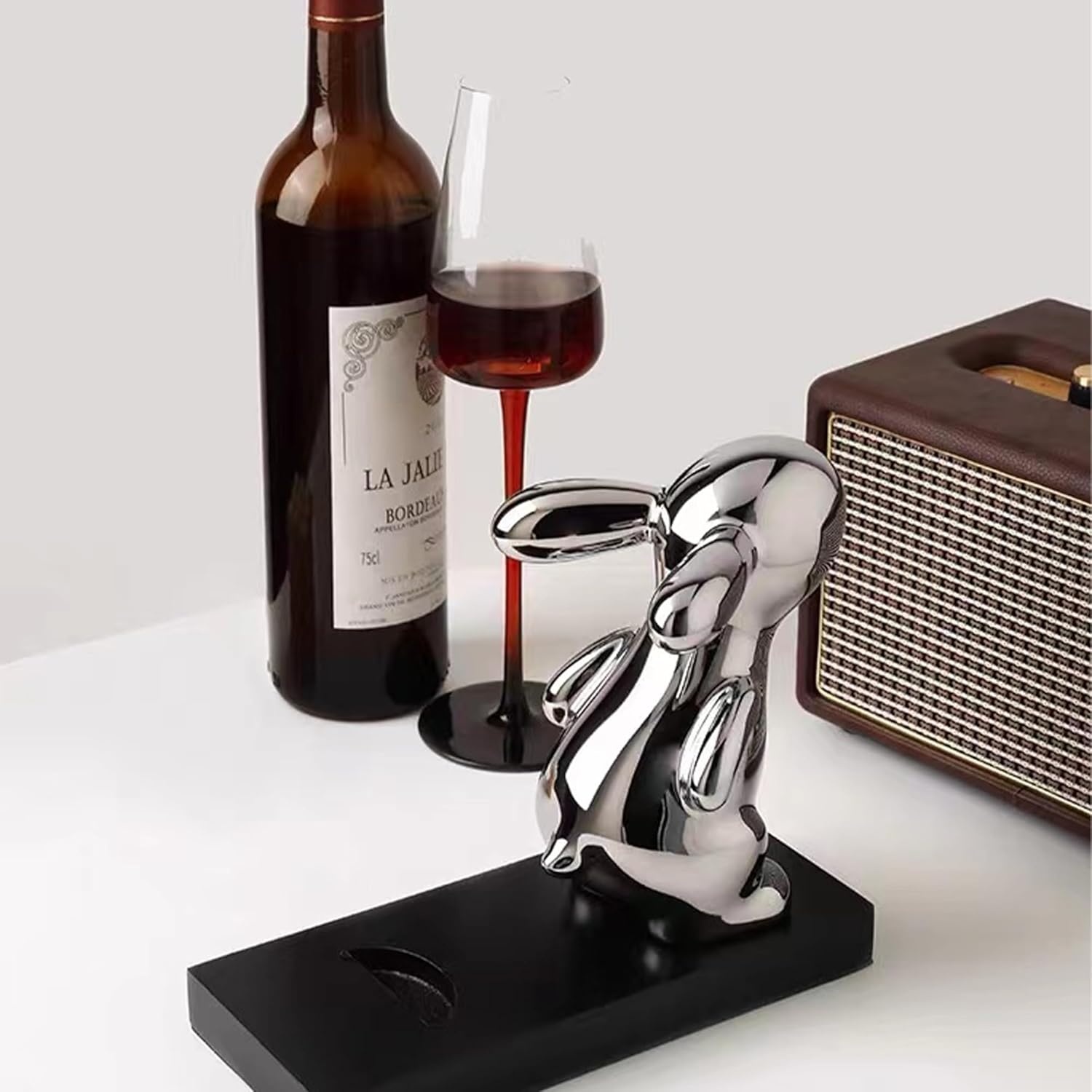 Linxia Tabletop Wine Rack with Bunny Decor