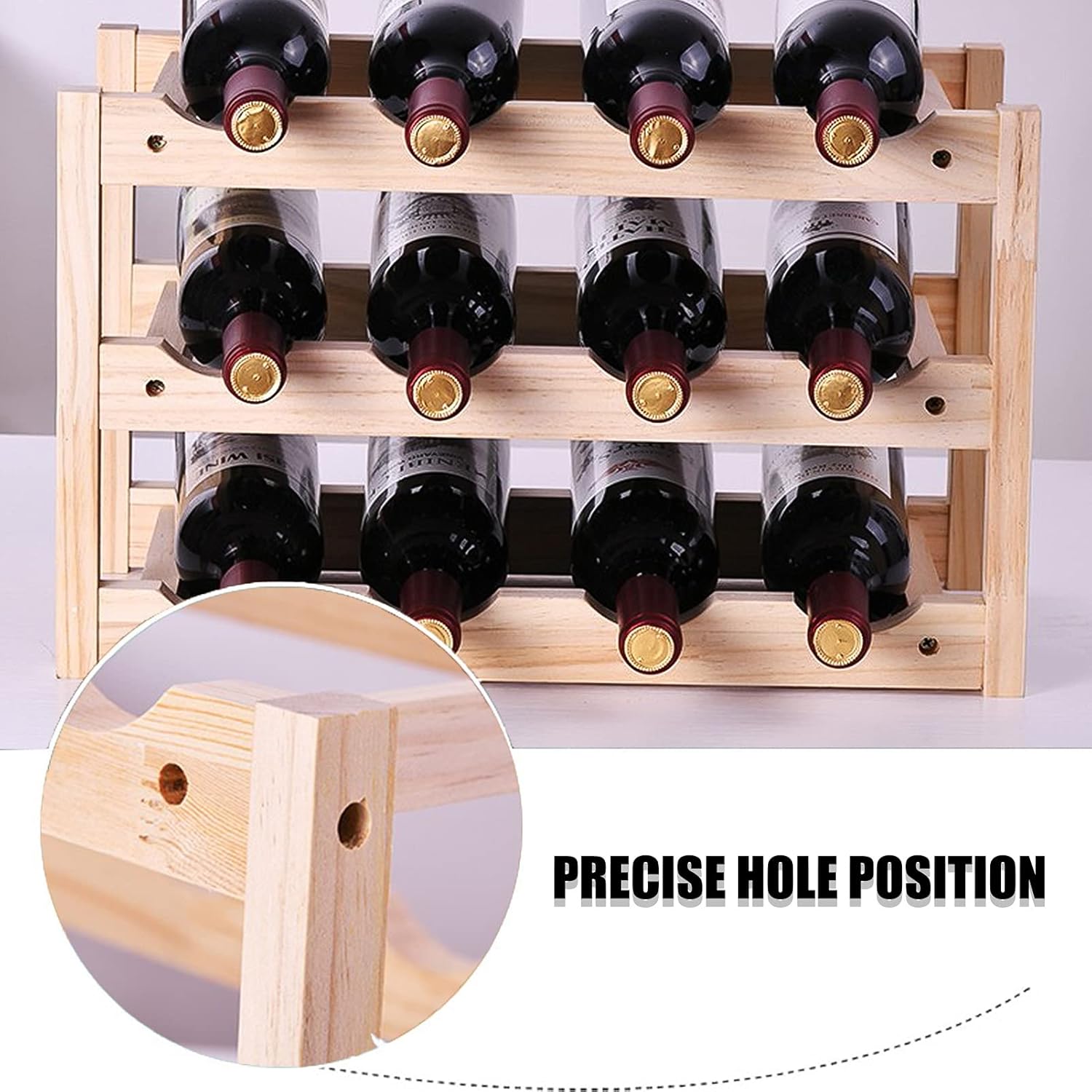 SYCARPET 3 Layer Wine Rack with 12 Bottles Storage